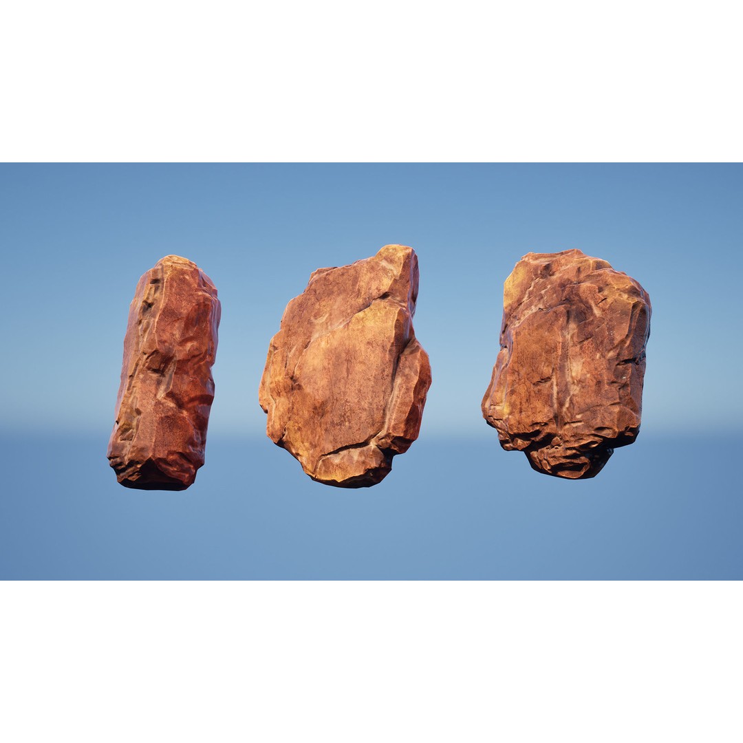 Red Rocks 3D Model – Low Poly PBR Landscape Asset, FBX - View 10