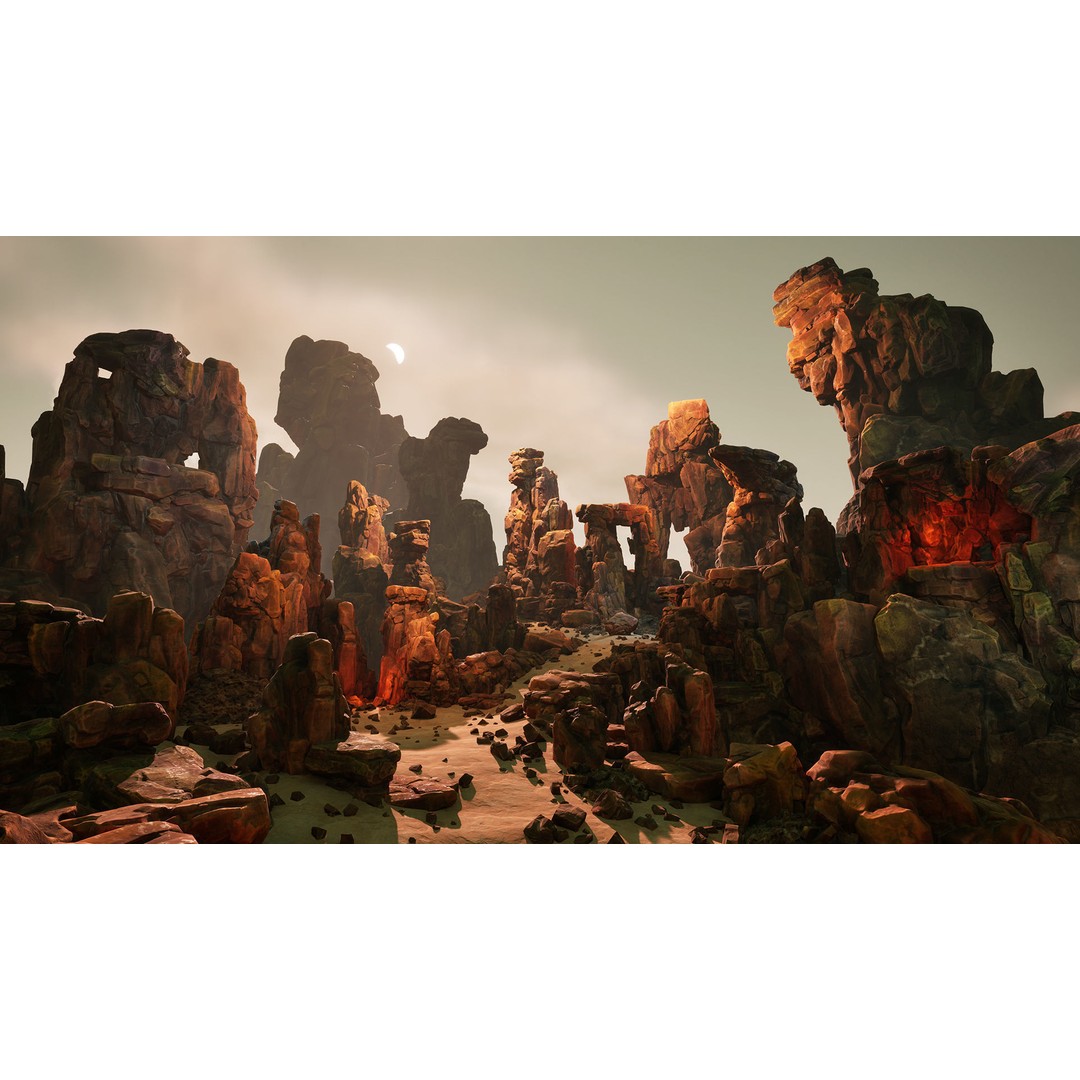 Red Rocks 3D Model – Low Poly PBR Landscape Asset, FBX - View 3