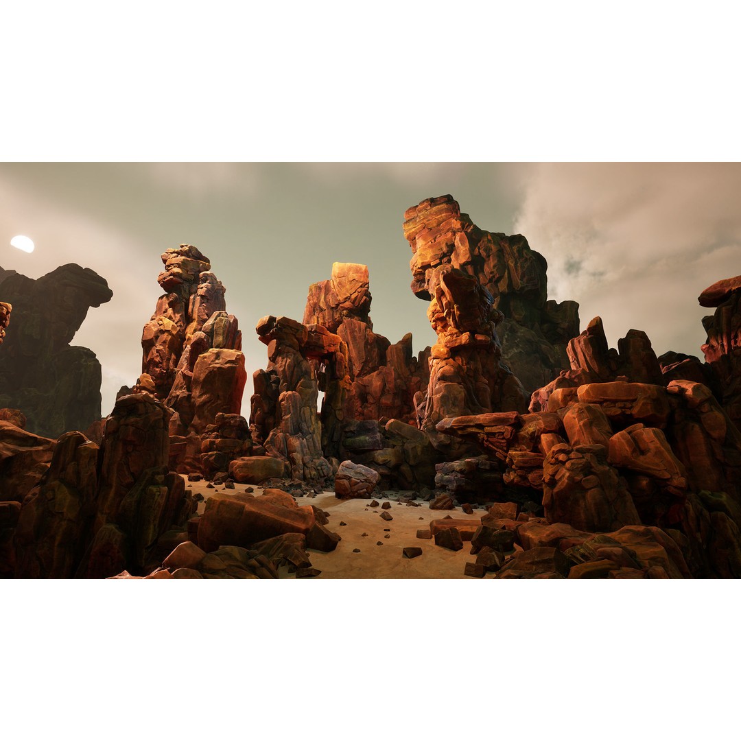 Red Rocks 3D Model – Low Poly PBR Landscape Asset, FBX - View 4