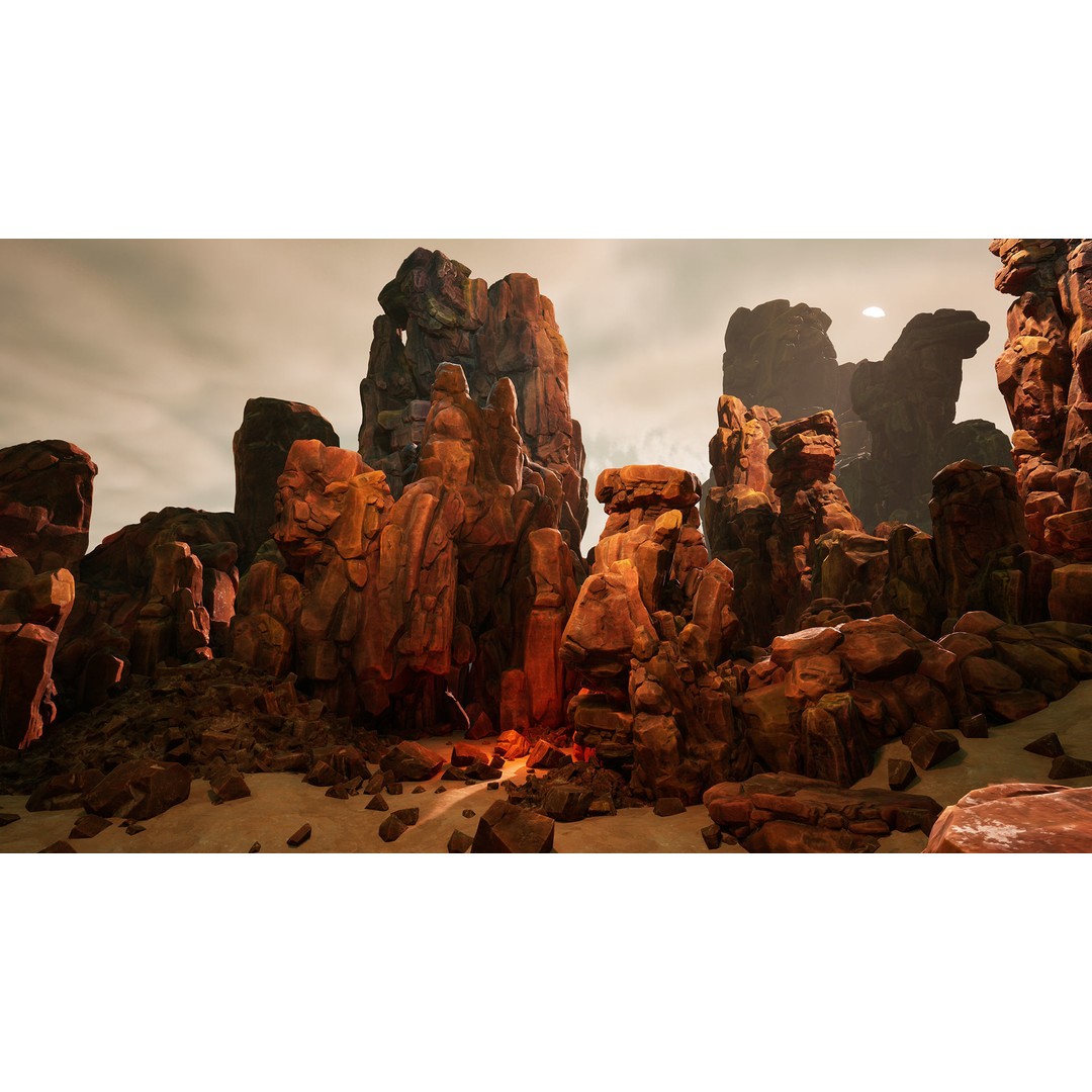 Red Rocks 3D Model – Low Poly PBR Landscape Asset, FBX - View 7