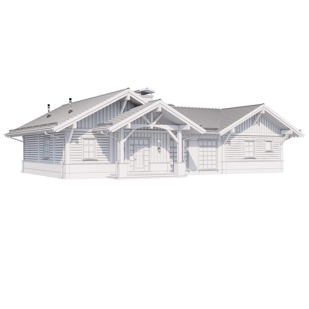 Modern House 3D Model – High Poly Mansion with PBR Textures, FBX - View 17