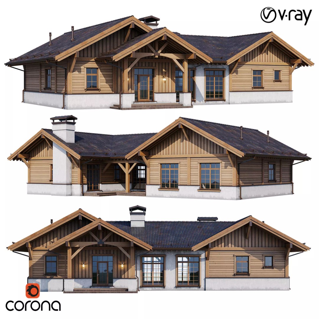 Modern House 3D Model – High Poly Mansion with PBR Textures, FBX - View 2