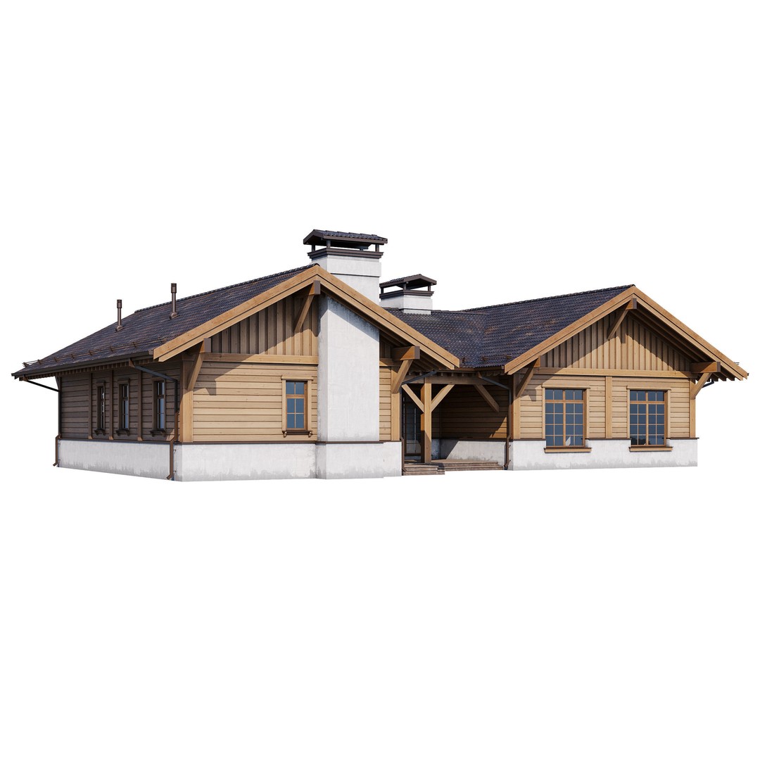 Modern House 3D Model – High Poly Mansion with PBR Textures, FBX - View 3