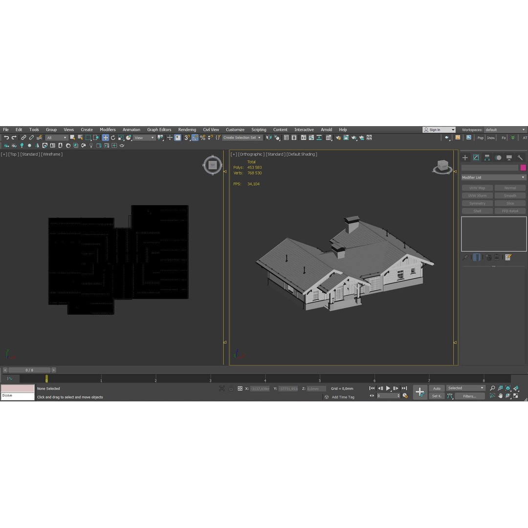 Modern House 3D Model – High Poly Mansion with PBR Textures, FBX - View 7