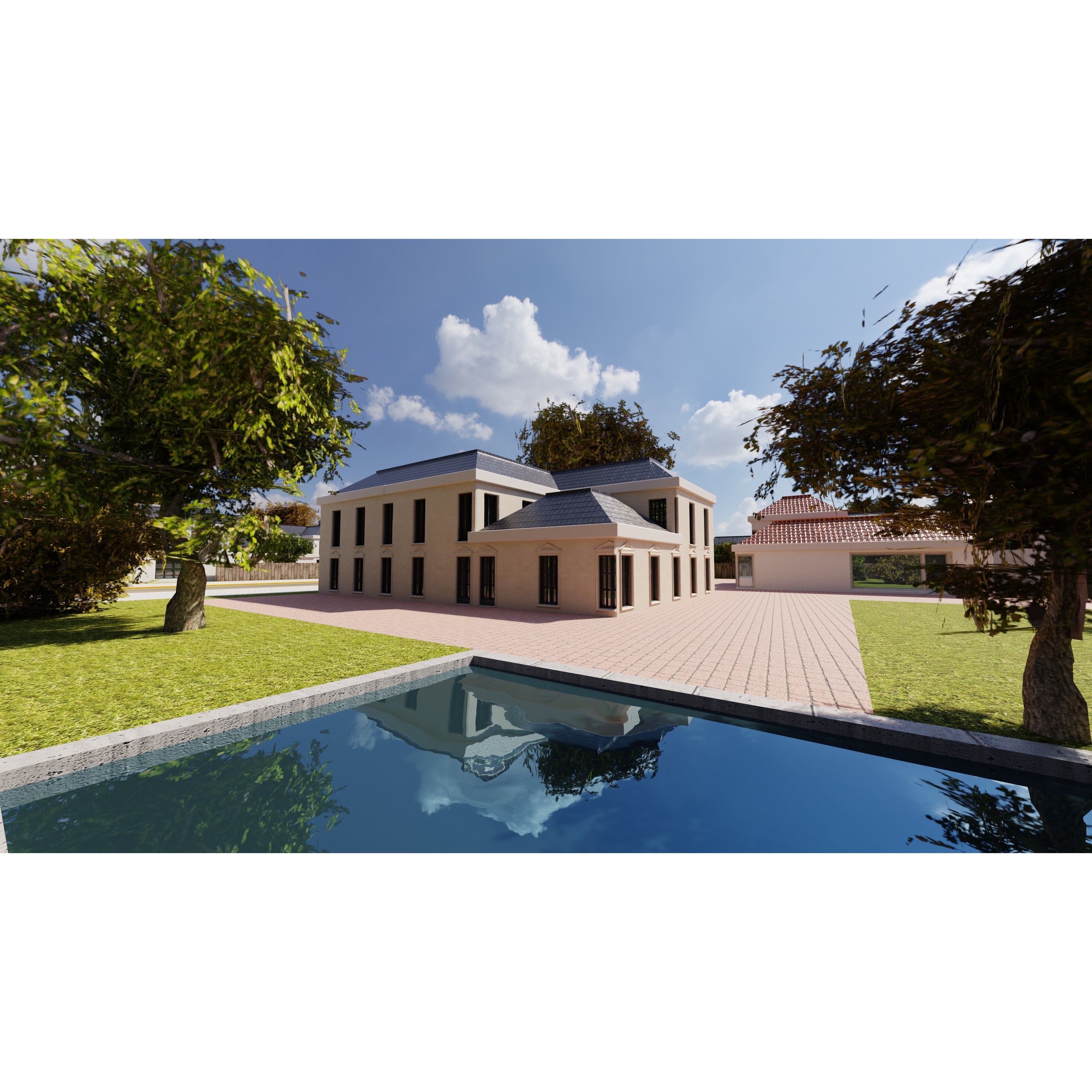 Modern Modular City - Low-Poly Game-Ready 3D Model - View 14