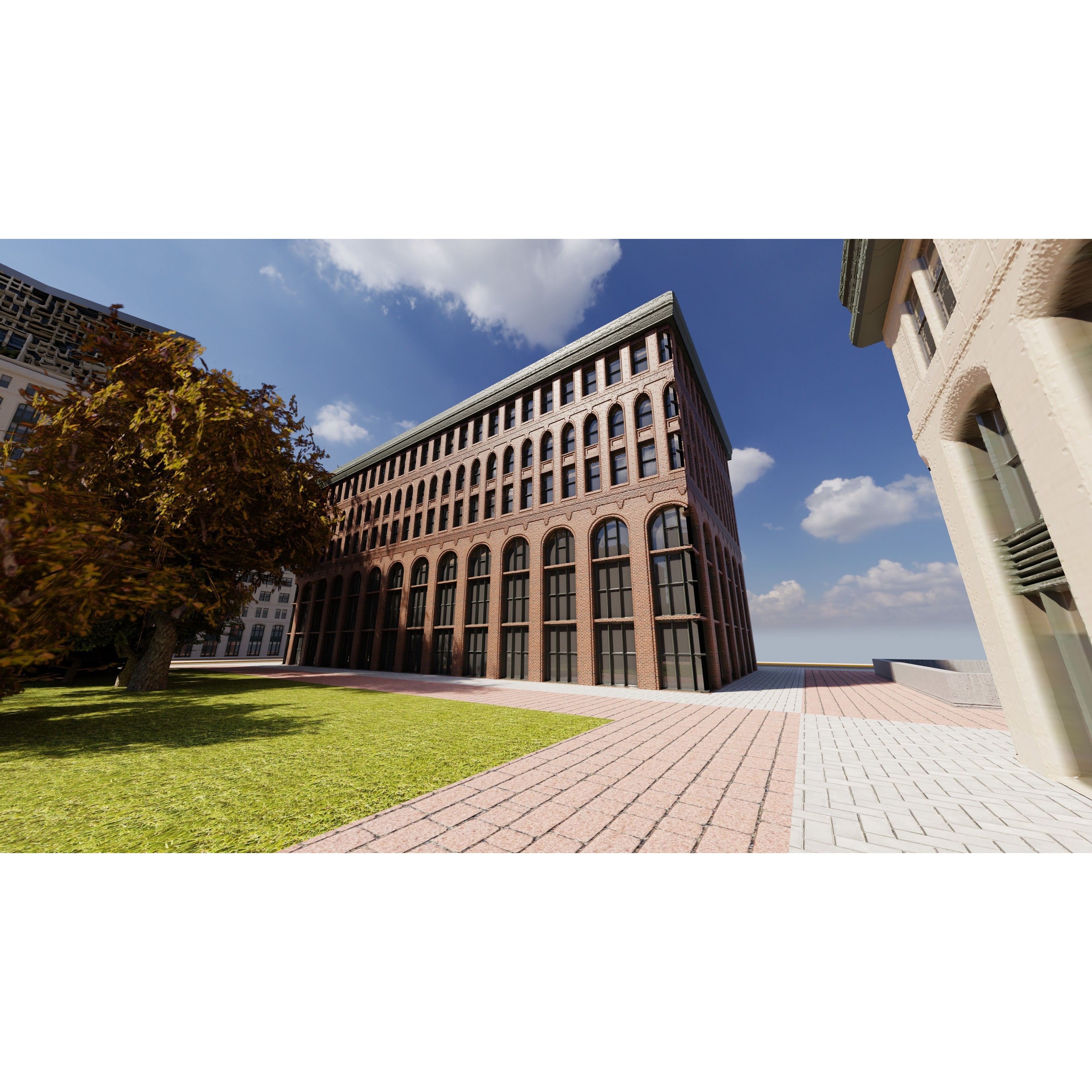 Modern Modular City - Low-Poly Game-Ready 3D Model - View 15