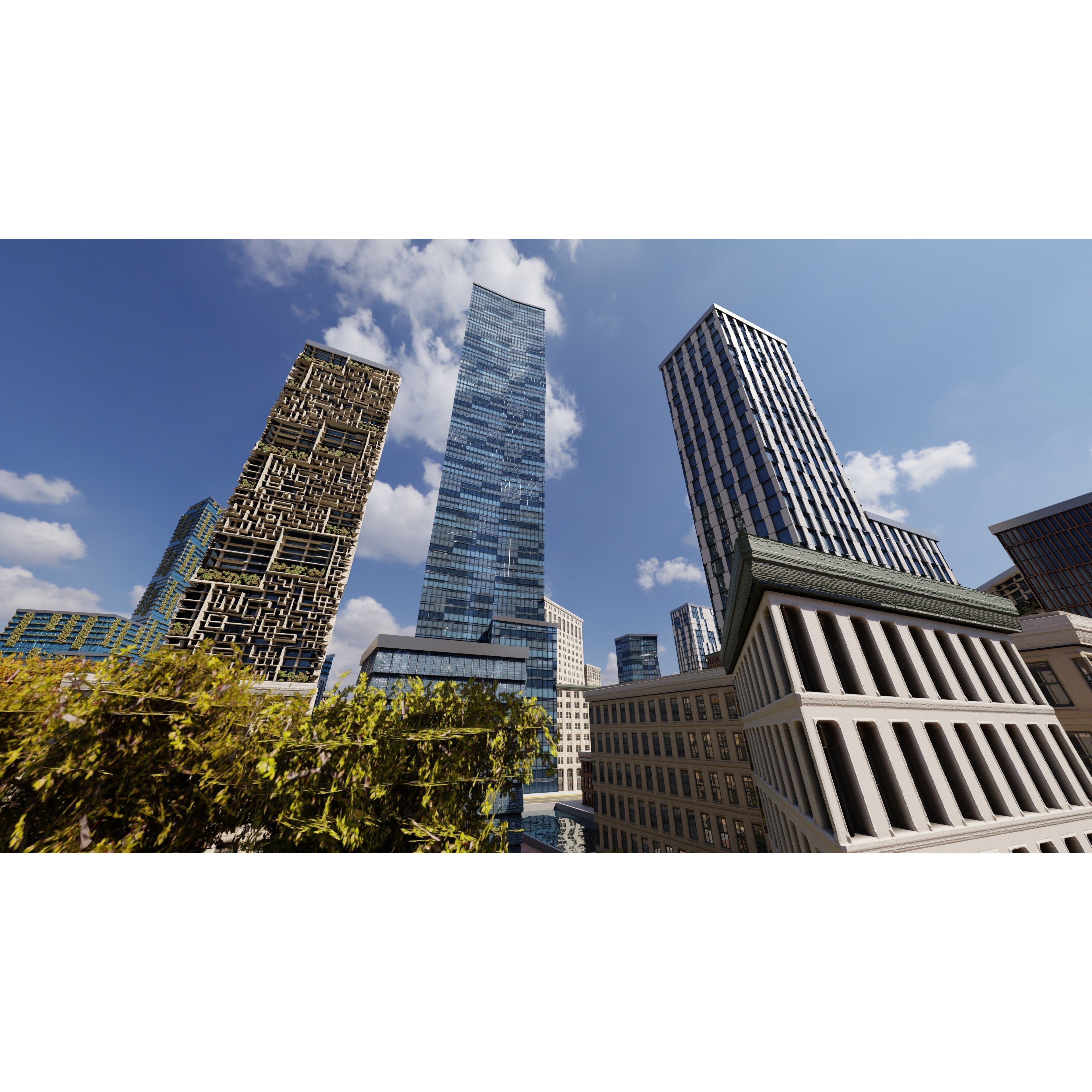 Modern Modular City - Low-Poly Game-Ready 3D Model - View 16