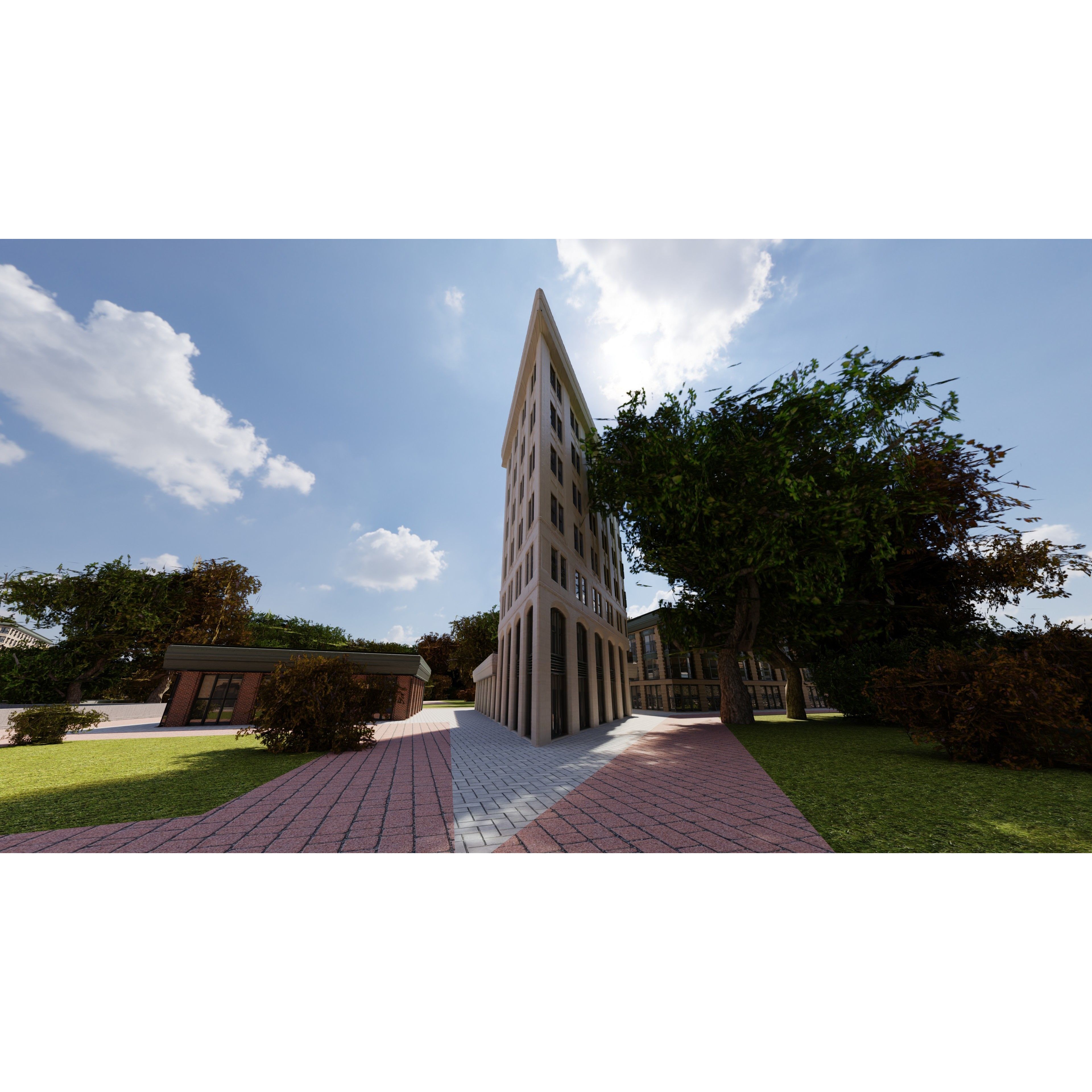 Modern Modular City - Low-Poly Game-Ready 3D Model - View 19