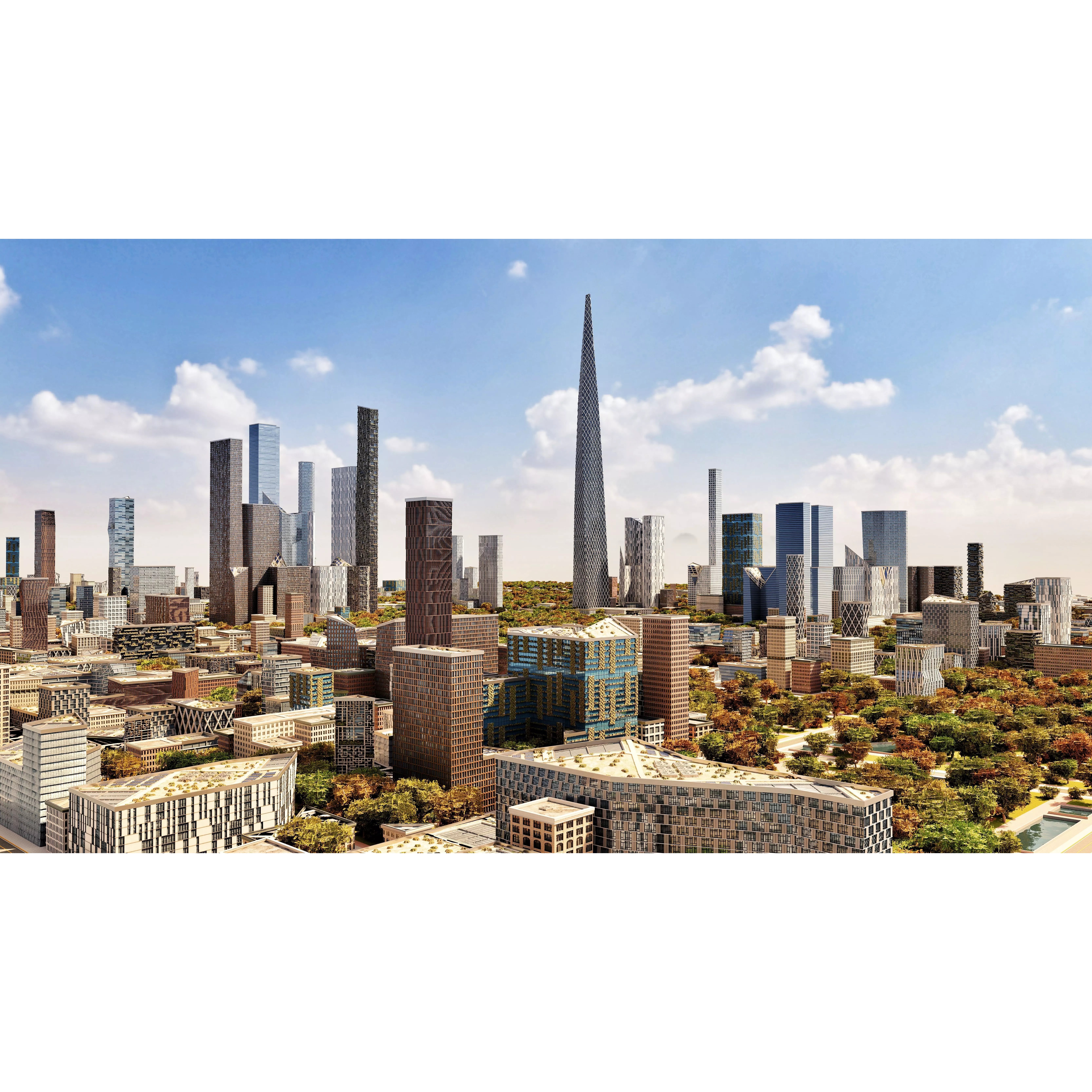 Modern Modular City - Low-Poly Game-Ready 3D Model - View 2