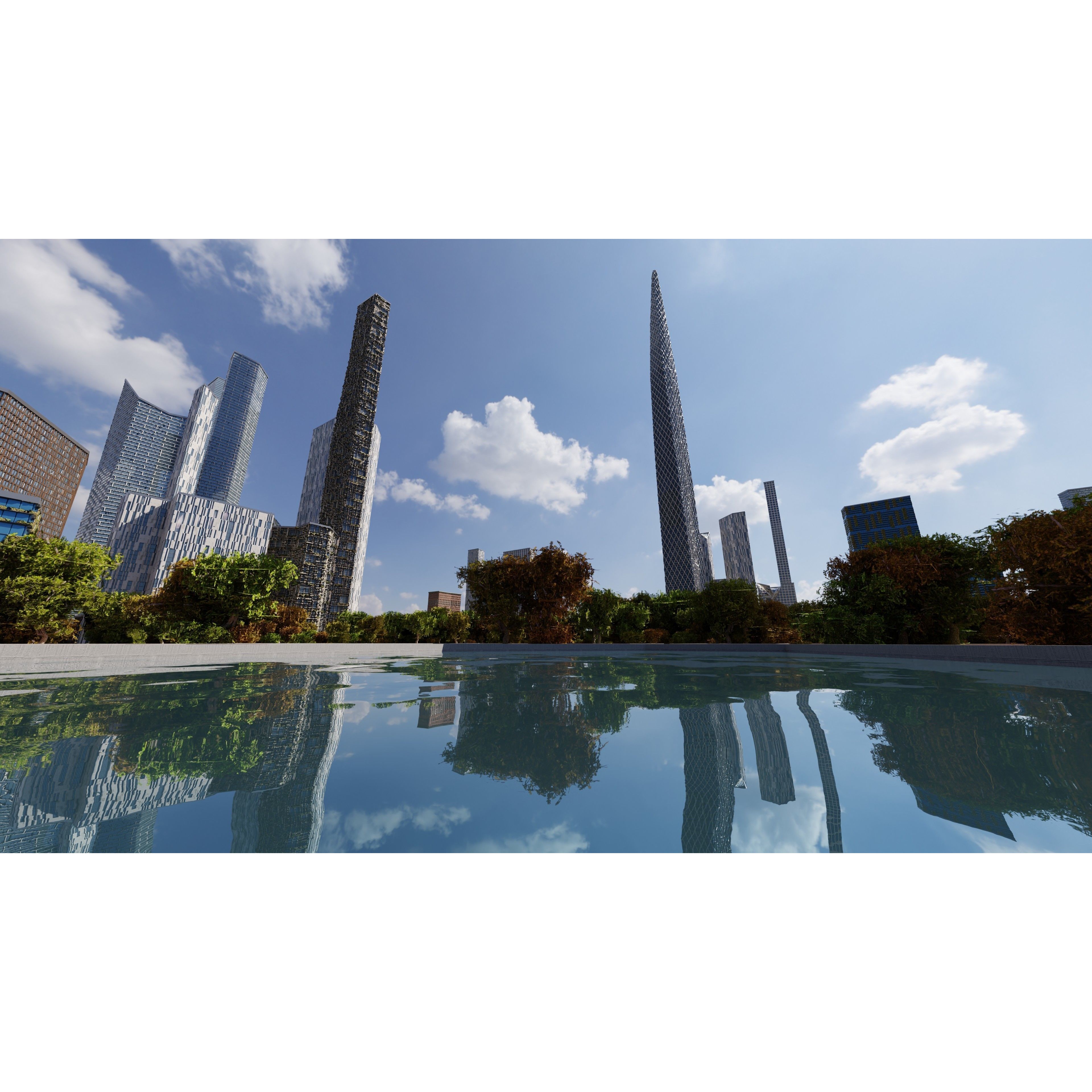 Modern Modular City - Low-Poly Game-Ready 3D Model - View 24