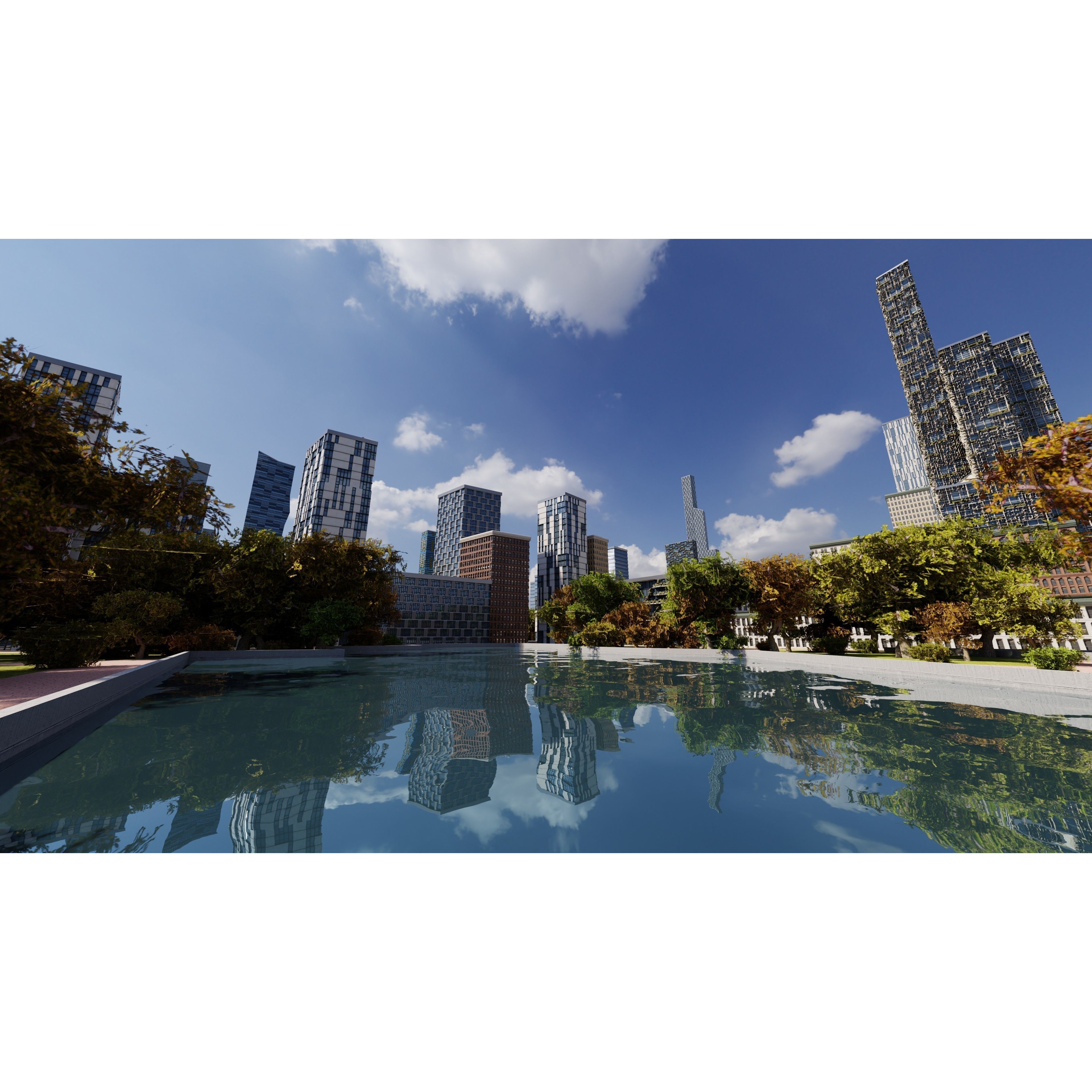 Modern Modular City - Low-Poly Game-Ready 3D Model - View 25