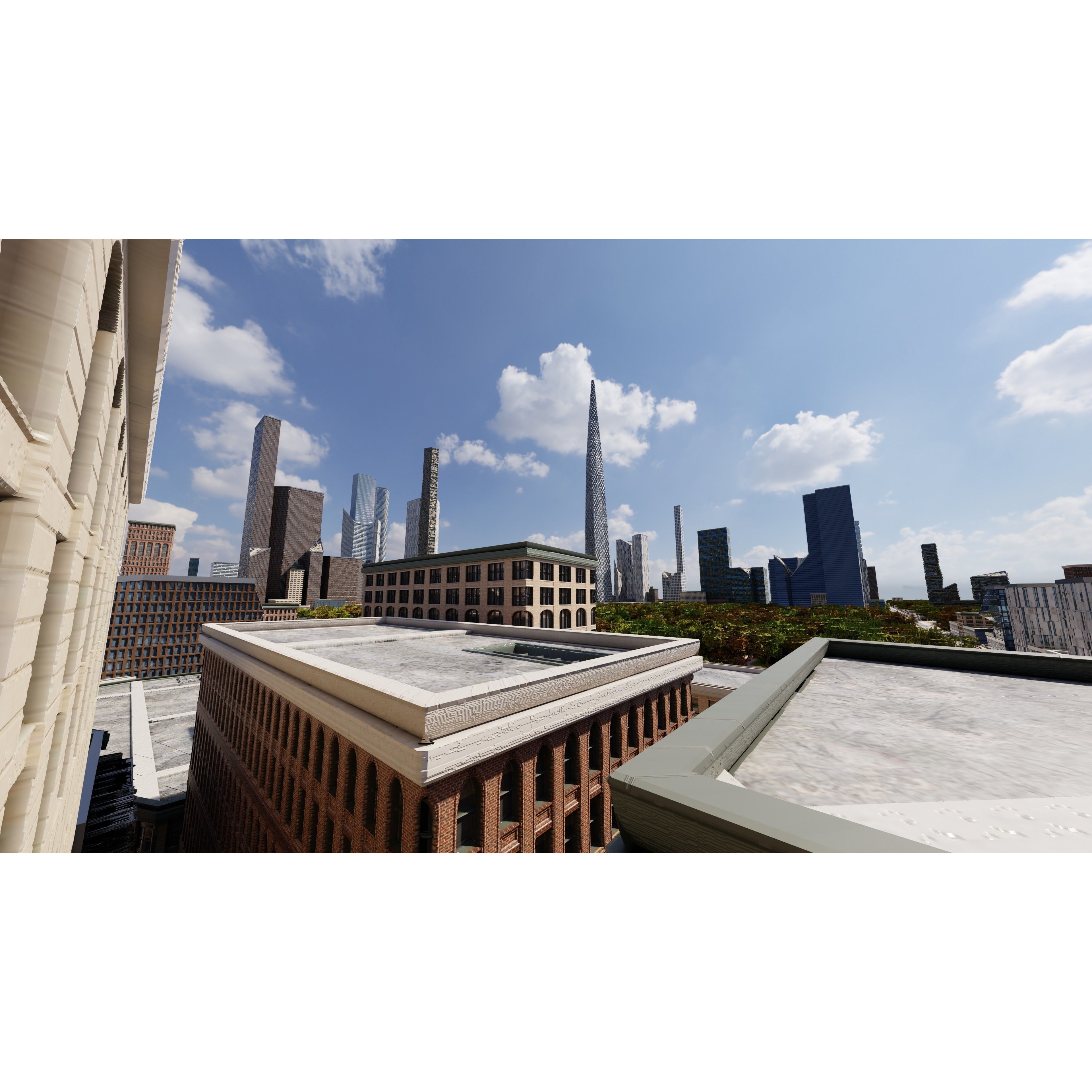 Modern Modular City - Low-Poly Game-Ready 3D Model - View 28