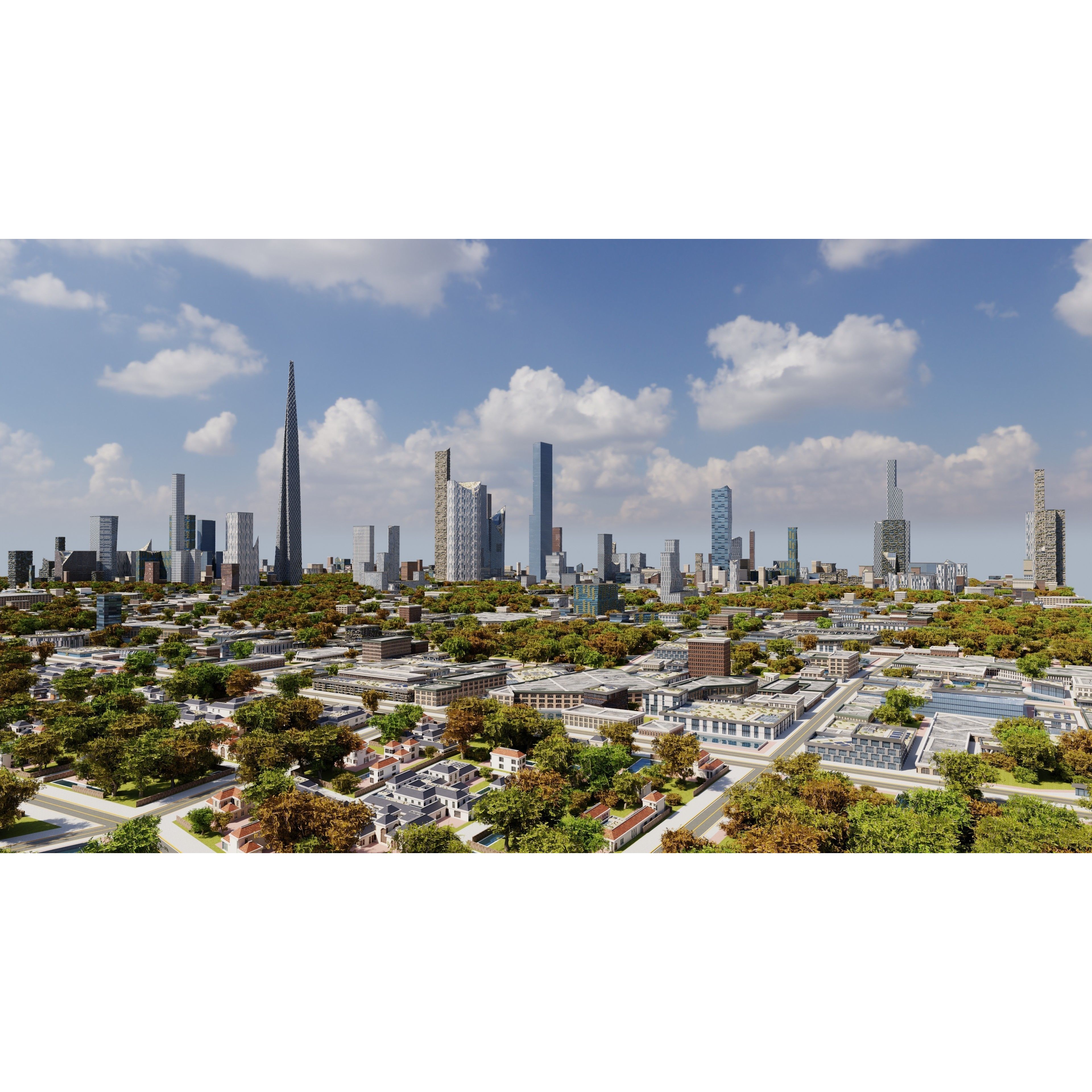 Modern Modular City - Low-Poly Game-Ready 3D Model - View 5