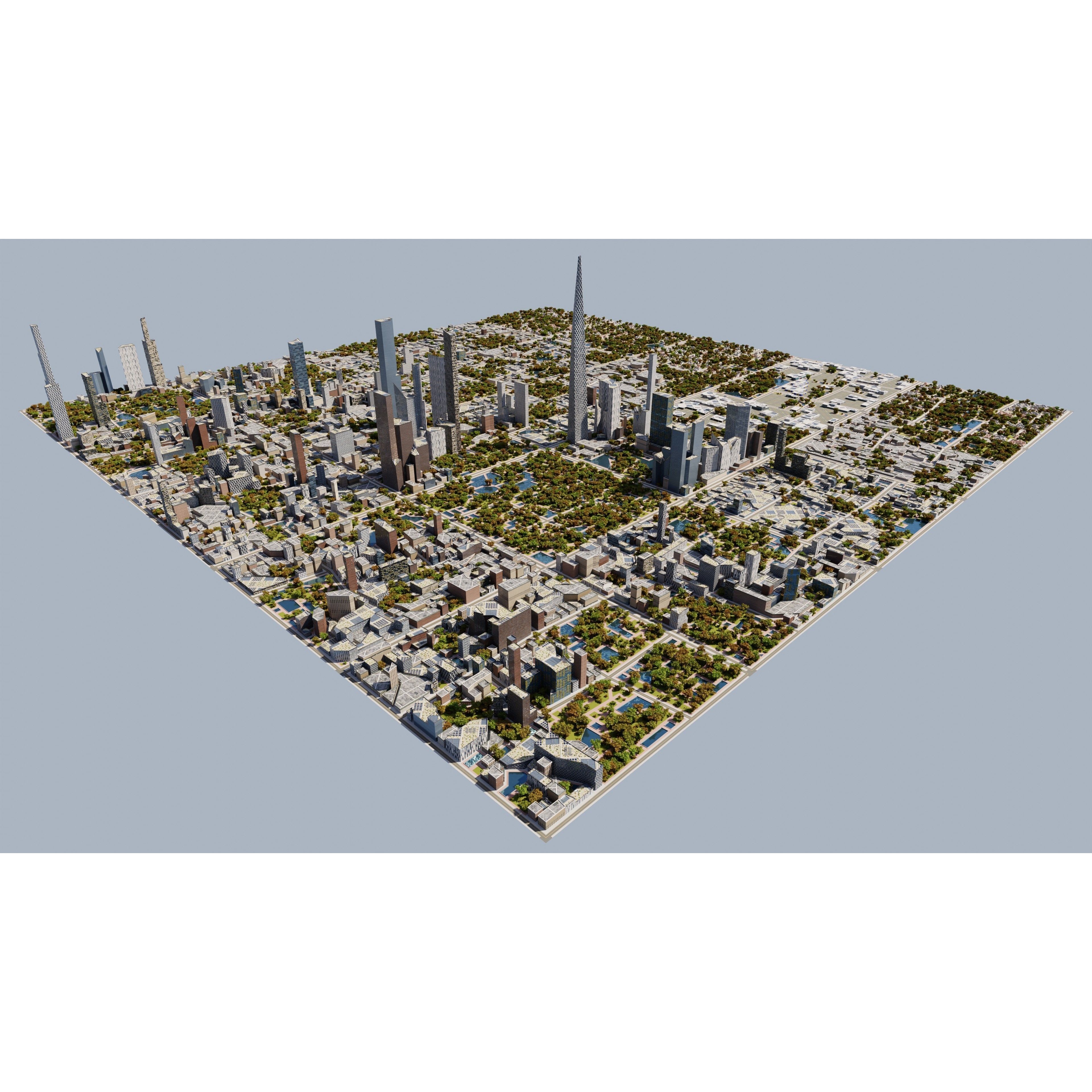 Modern Modular City - Low-Poly Game-Ready 3D Model - View 6