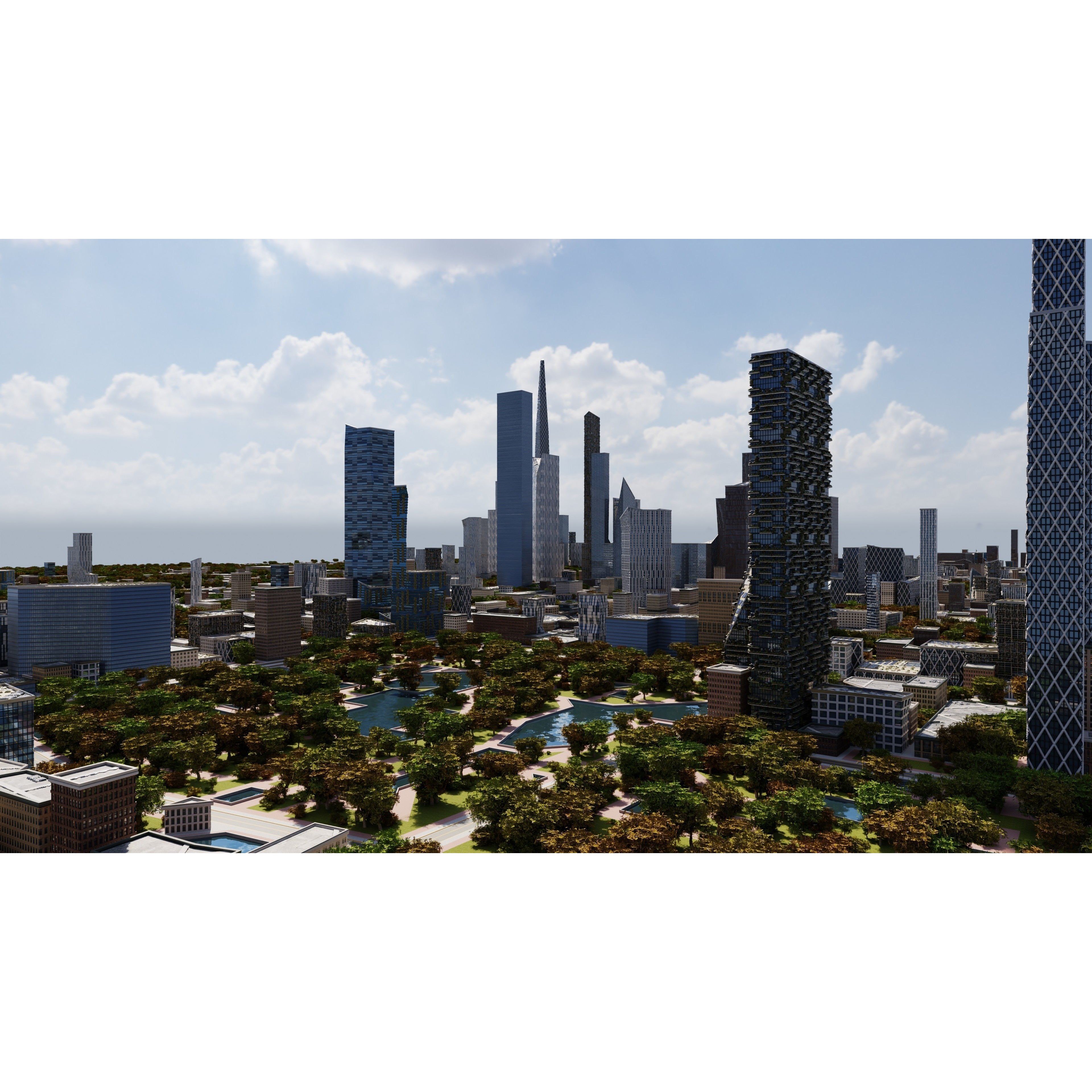 Modern Modular City - Low-Poly Game-Ready 3D Model - View 7