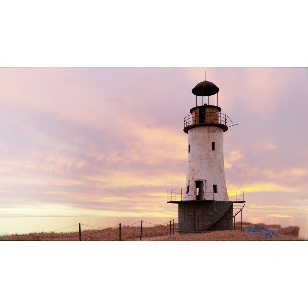 Old Lighthouse 3D Model – High Poly PBR Scene, Blender, FBX, OBJ - View 10