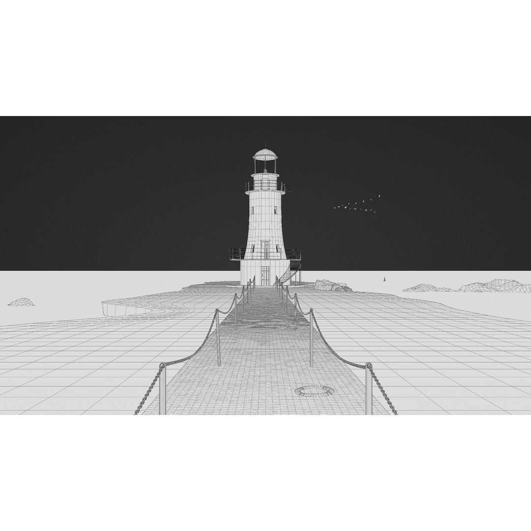 Old Lighthouse 3D Model – High Poly PBR Scene, Blender, FBX, OBJ - View 14