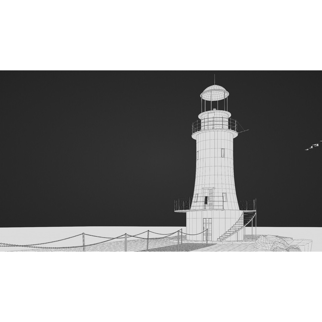 Old Lighthouse 3D Model – High Poly PBR Scene, Blender, FBX, OBJ - View 15