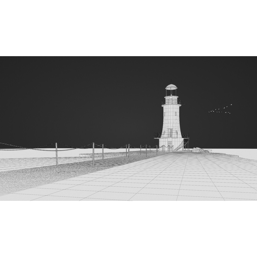 Old Lighthouse 3D Model – High Poly PBR Scene, Blender, FBX, OBJ - View 17