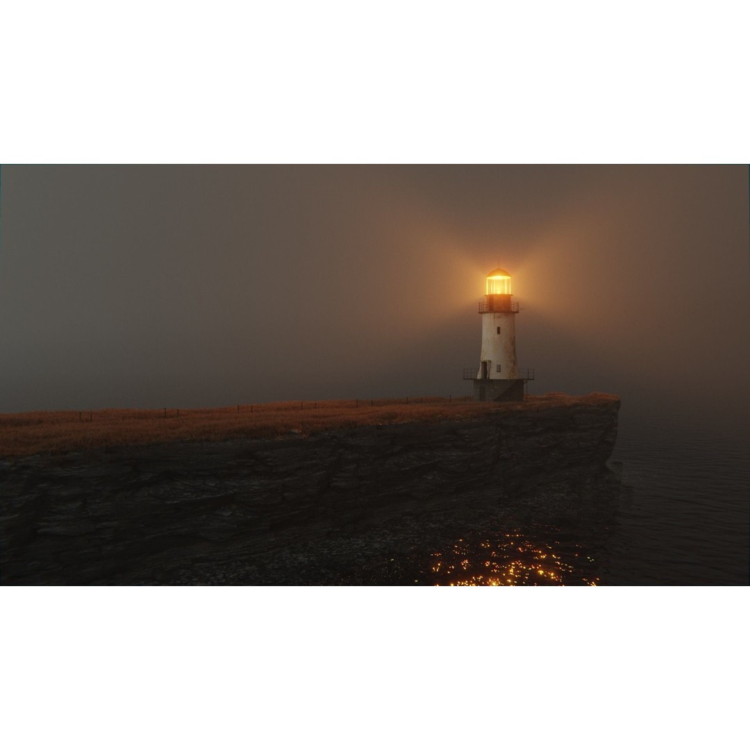 Old Lighthouse 3D Model – High Poly PBR Scene, Blender, FBX, OBJ - View 3