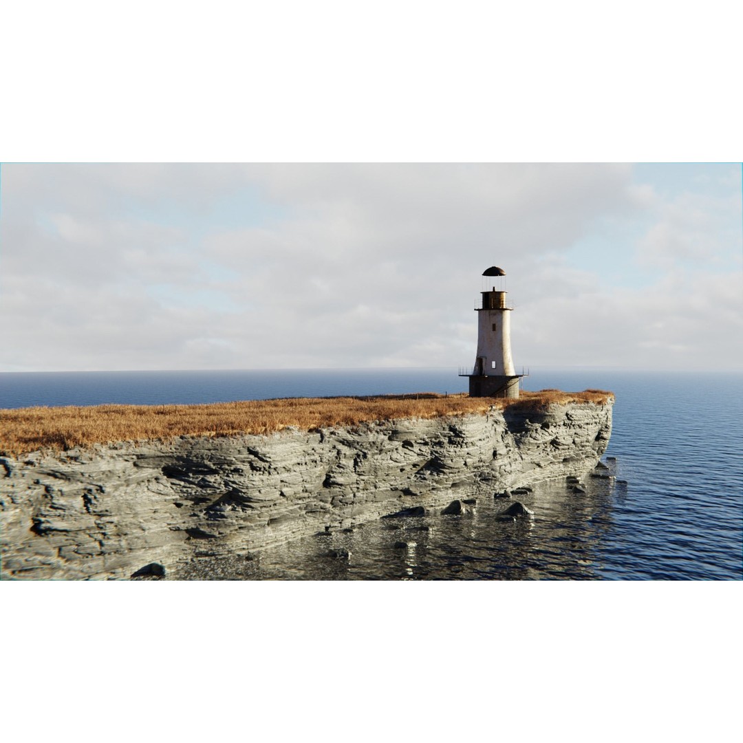Old Lighthouse 3D Model – High Poly PBR Scene, Blender, FBX, OBJ - View 4
