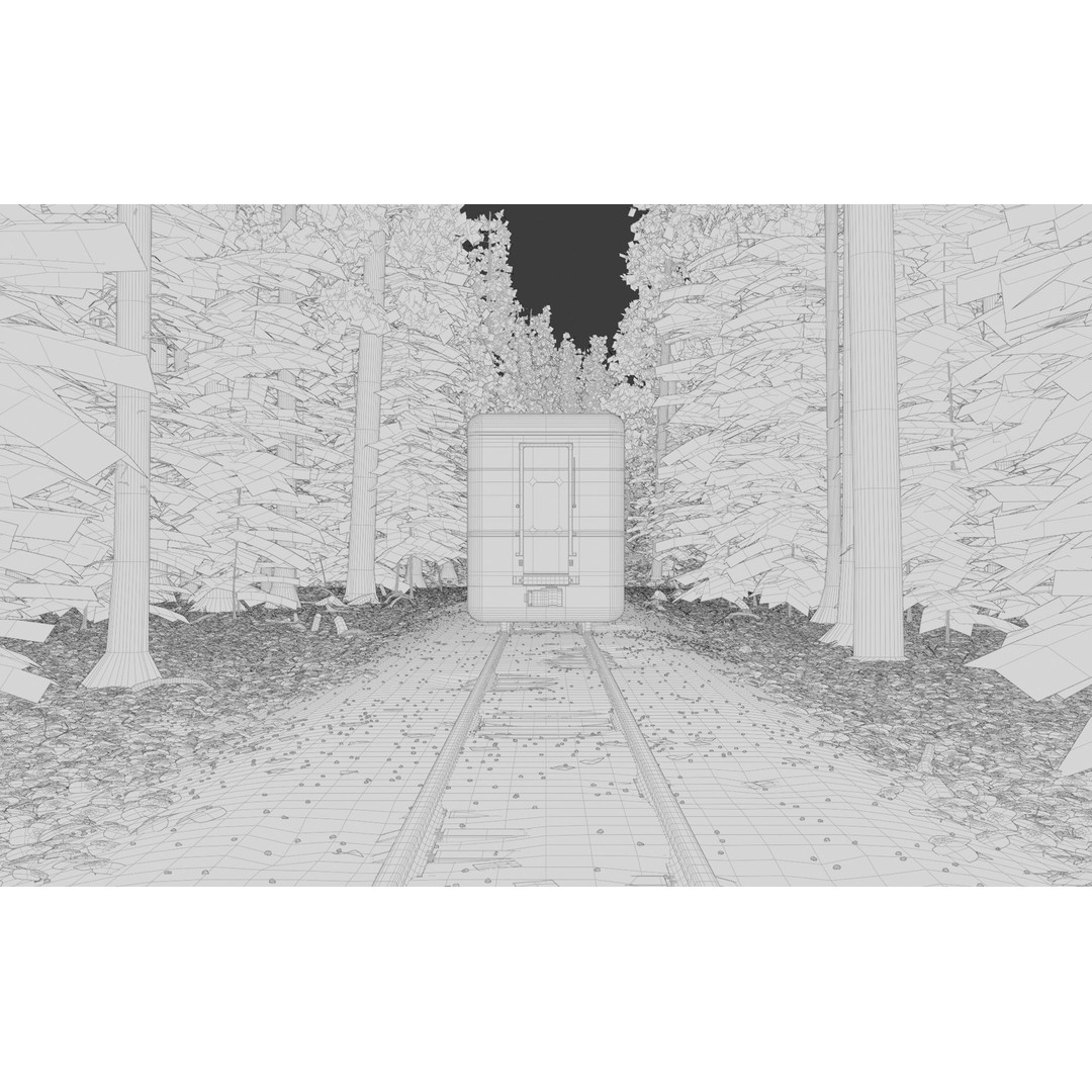 Forest Train 3D Model – High Poly Environment with PBR Textures, Blender - View 28