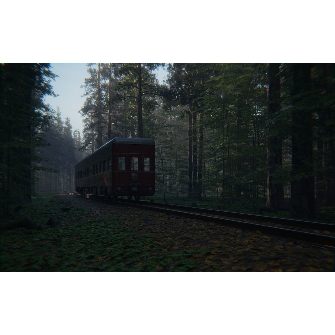 Forest Train 3D Model – High Poly Environment with PBR Textures, Blender - View 3