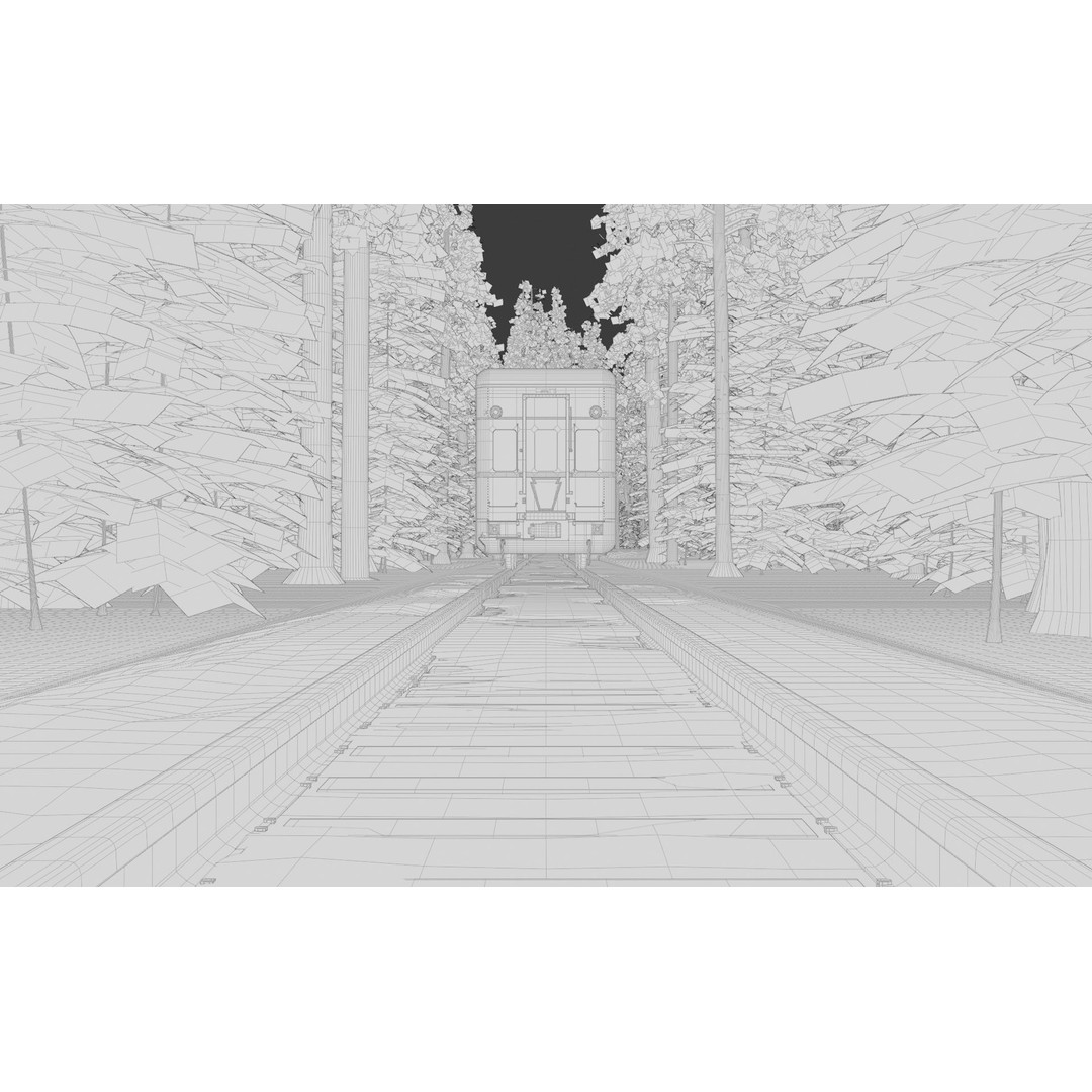 Forest Train 3D Model – High Poly Environment with PBR Textures, Blender - View 30