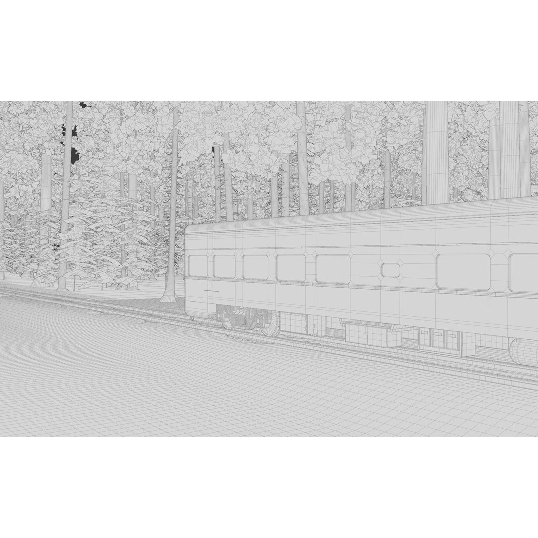 Forest Train 3D Model – High Poly Environment with PBR Textures, Blender - View 34