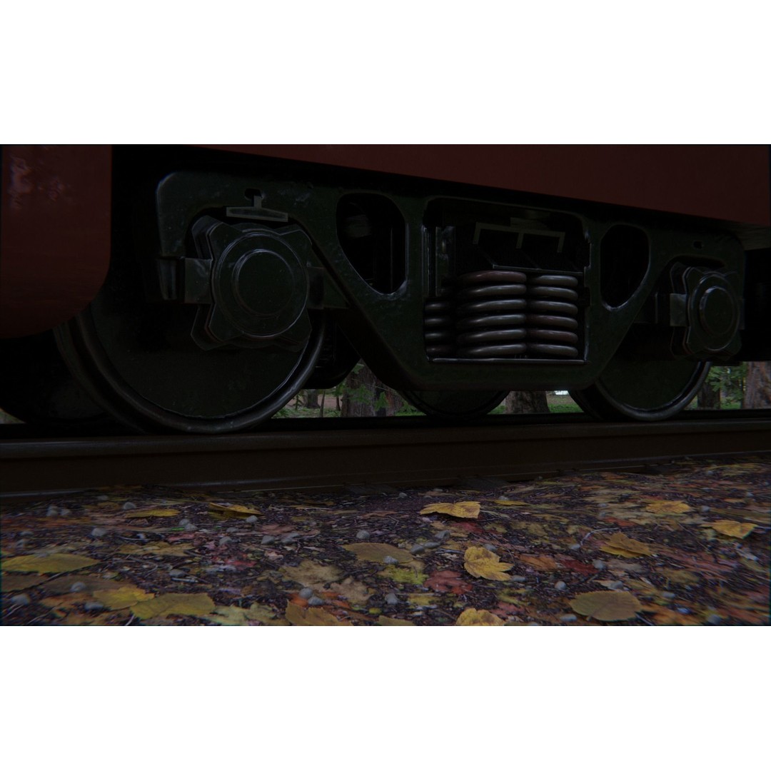 Forest Train 3D Model – High Poly Environment with PBR Textures, Blender - View 4