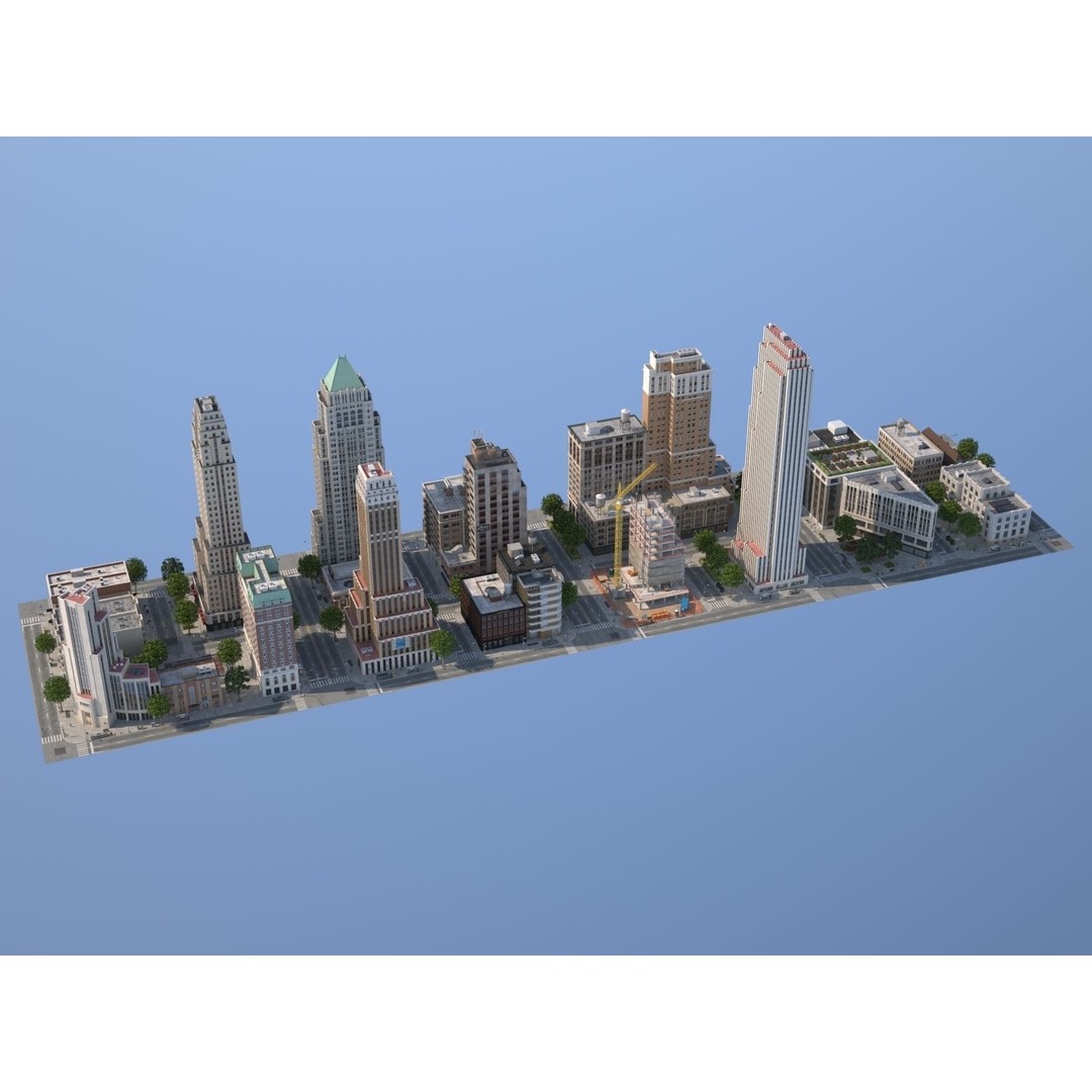 City KC7 3D Model – Art Deco Low Poly Modular City Blocks - View 25