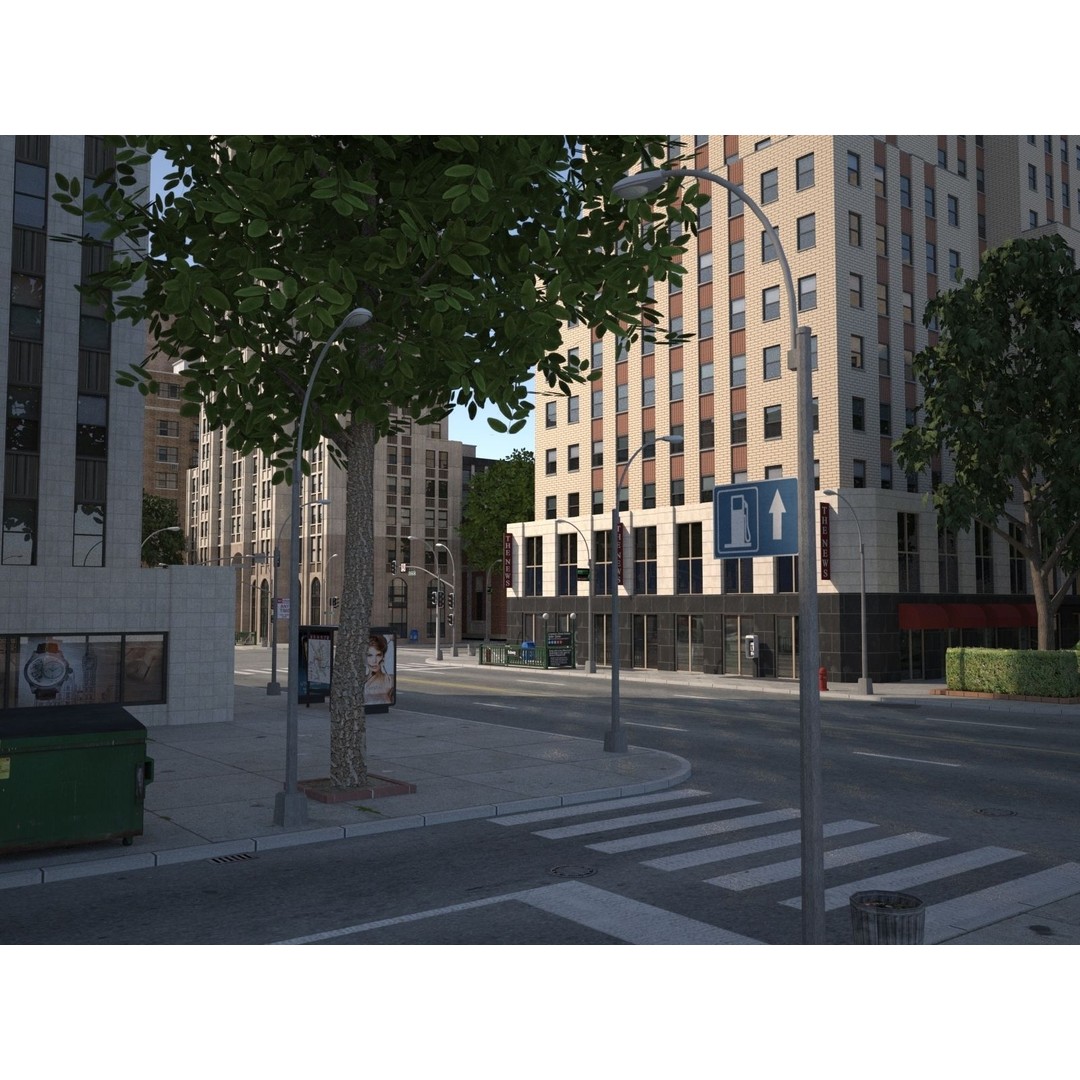 City KC7 3D Model – Art Deco Low Poly Modular City Blocks - View 39