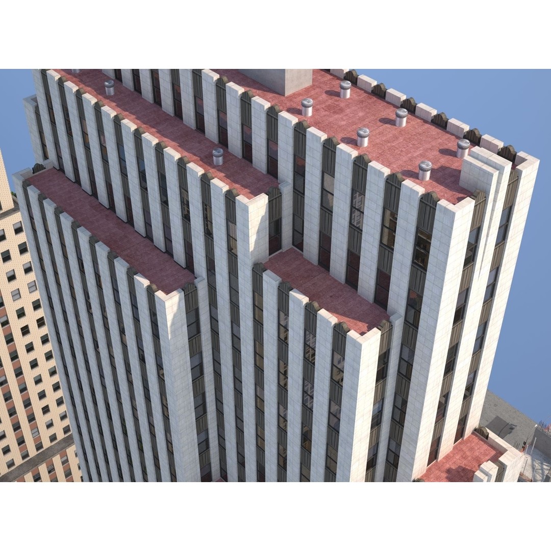 City KC7 3D Model – Art Deco Low Poly Modular City Blocks - View 41