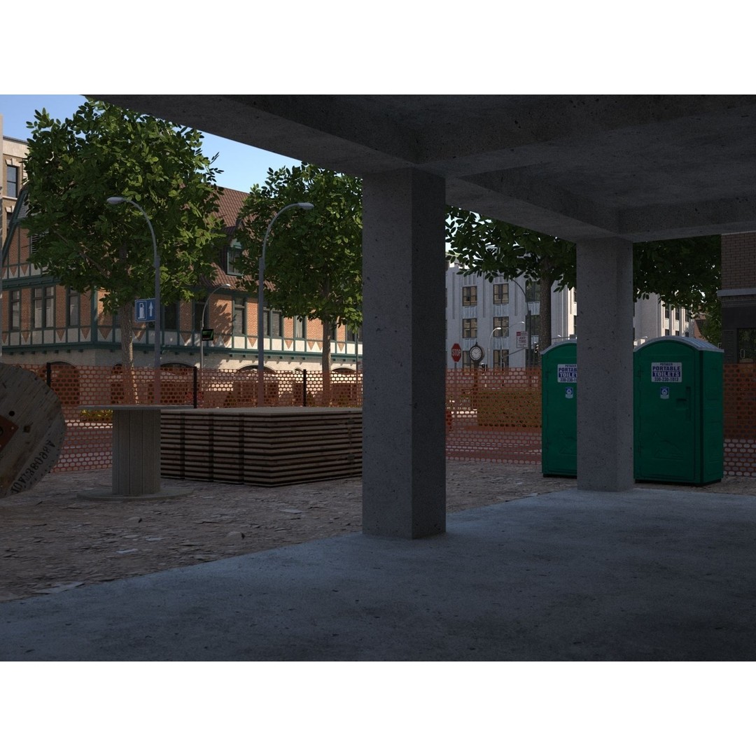 City KC7 3D Model – Art Deco Low Poly Modular City Blocks - View 43