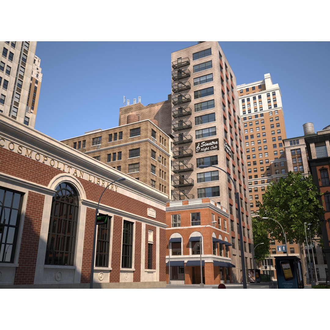 City KC7 3D Model – Art Deco Low Poly Modular City Blocks - View 49