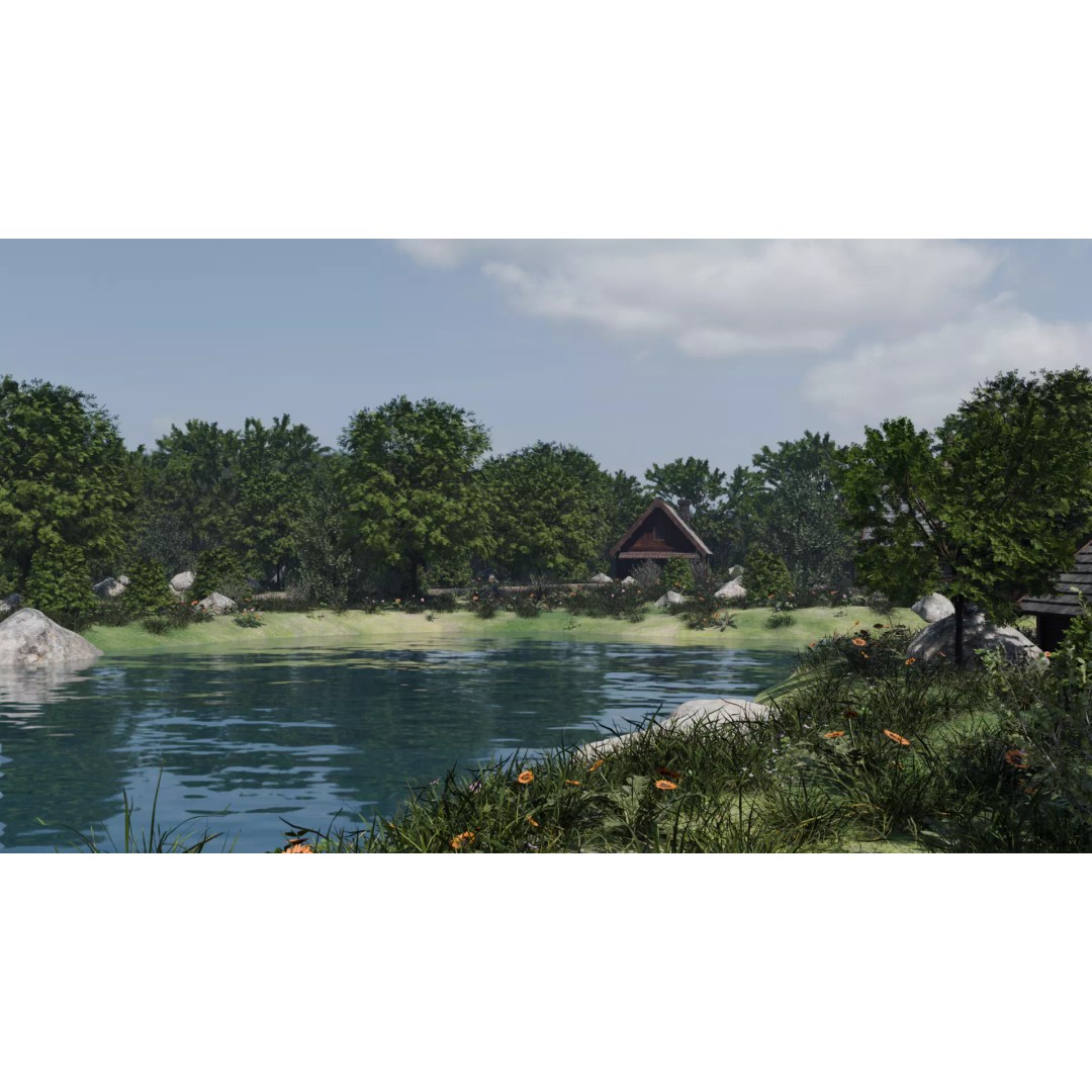 Village Landscape 3D Model – PBR Environment Scene for Blender - View 13