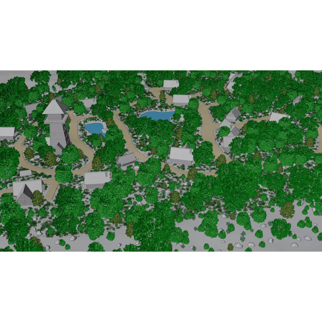 Village Landscape 3D Model – PBR Environment Scene for Blender - View 15