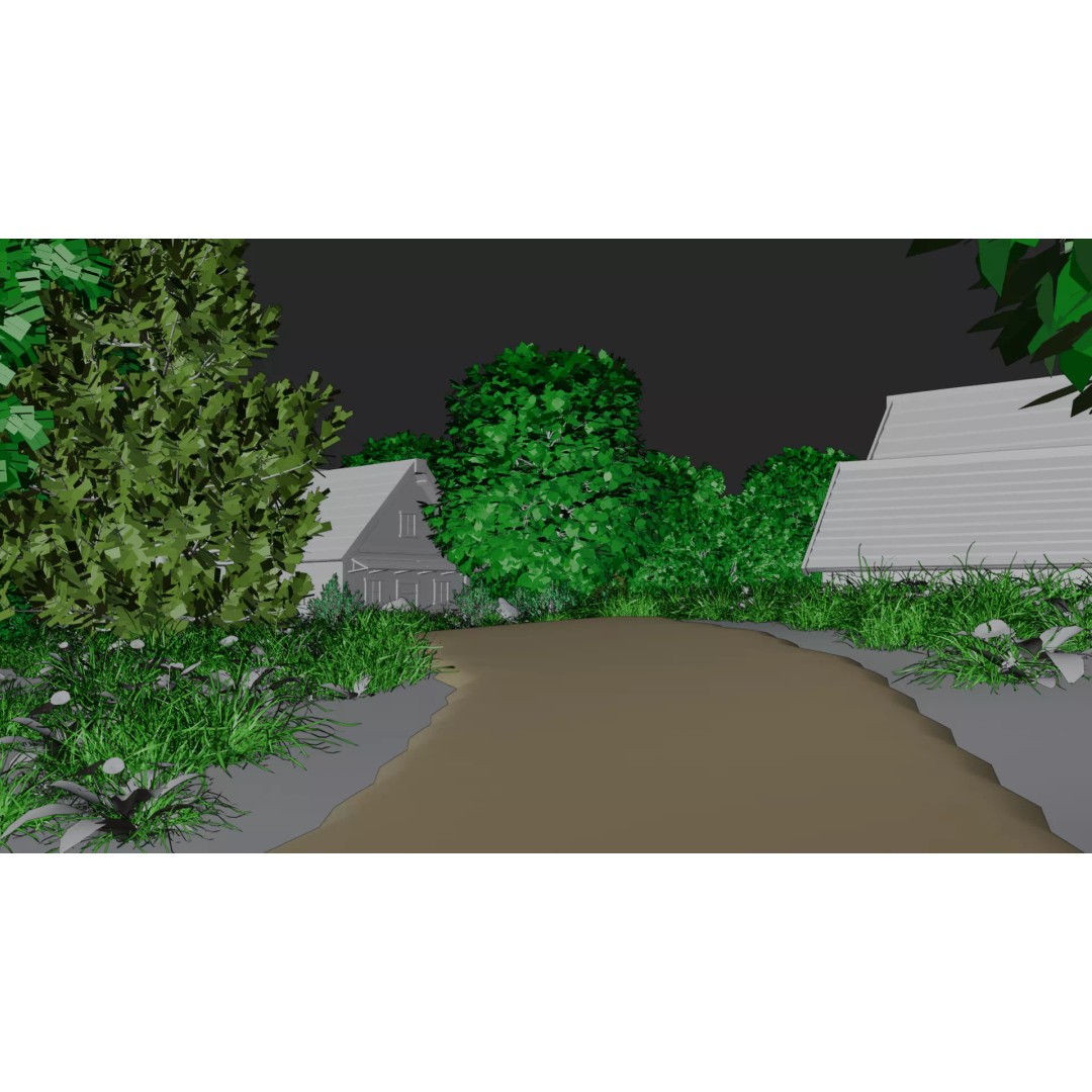 Village Landscape 3D Model – PBR Environment Scene for Blender - View 18
