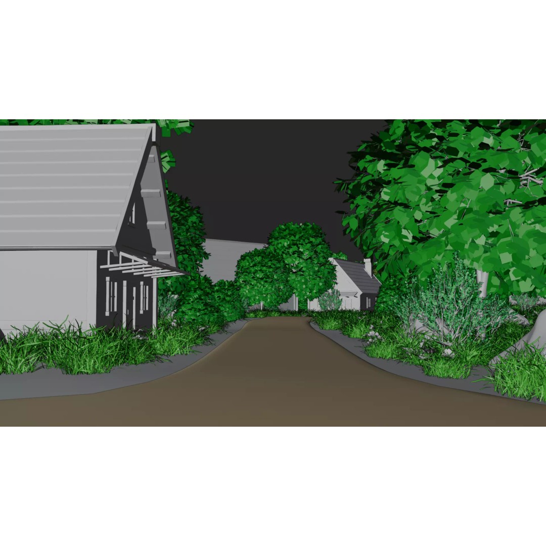 Village Landscape 3D Model – PBR Environment Scene for Blender - View 19