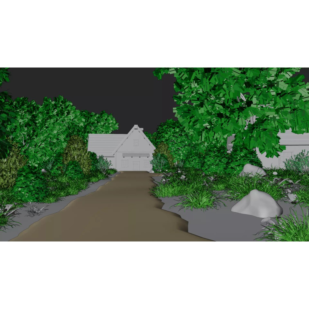Village Landscape 3D Model – PBR Environment Scene for Blender - View 22