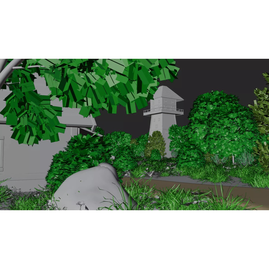Village Landscape 3D Model – PBR Environment Scene for Blender - View 23