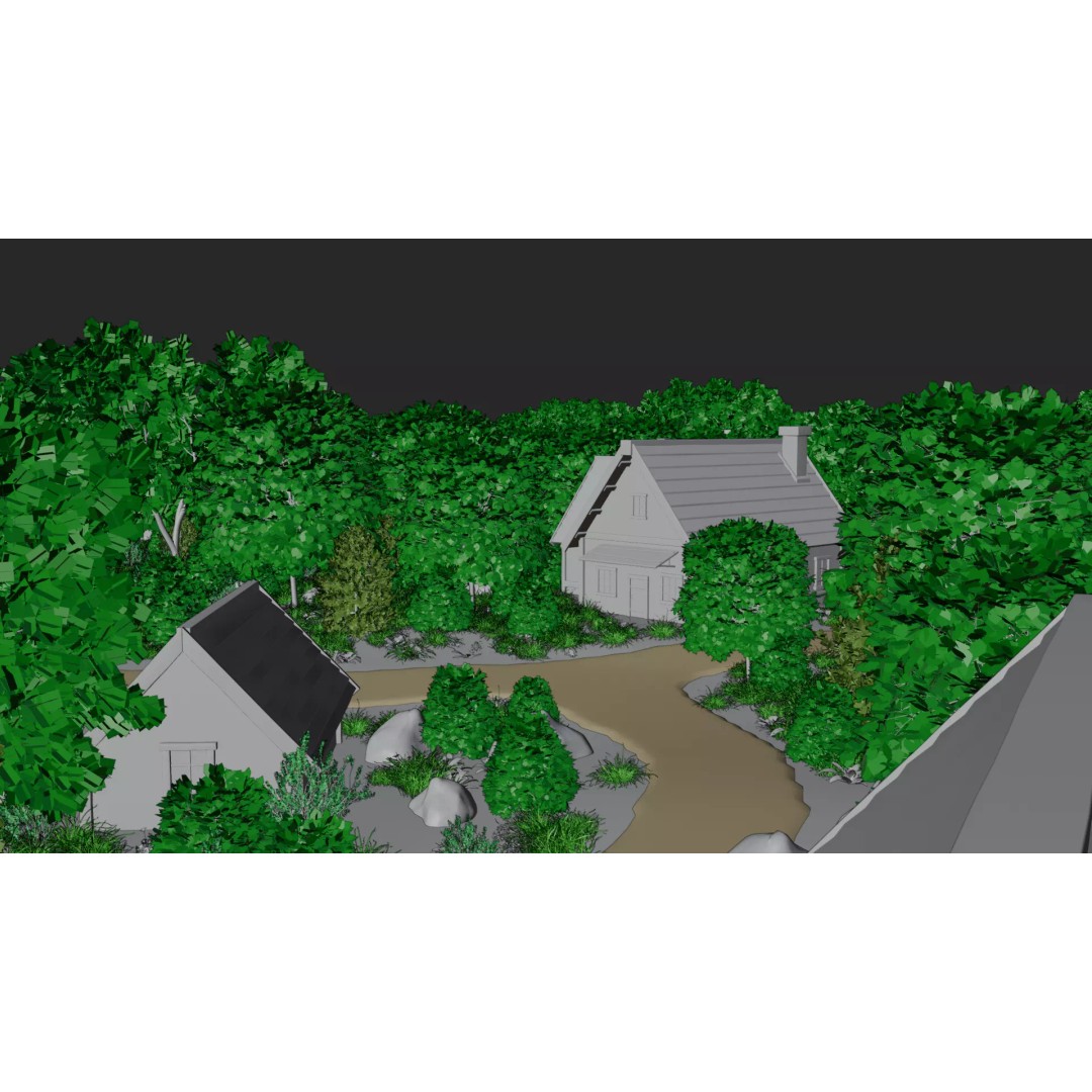 Village Landscape 3D Model – PBR Environment Scene for Blender - View 25