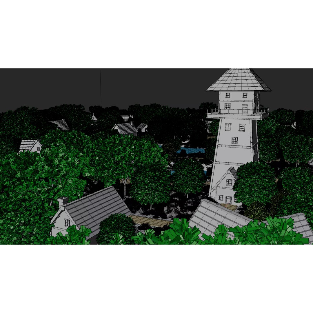 Village Landscape 3D Model – PBR Environment Scene for Blender - View 29