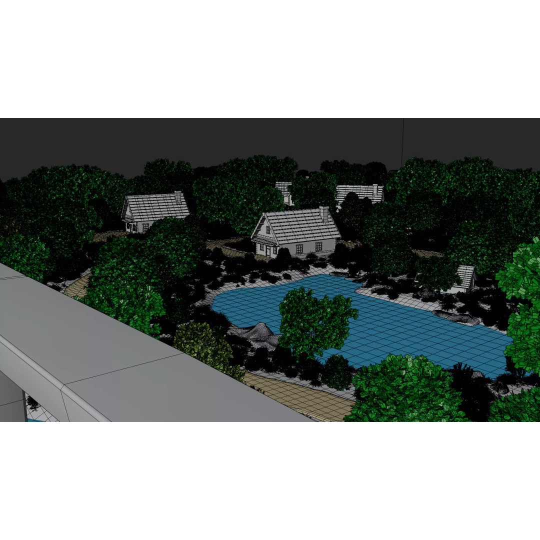 Village Landscape 3D Model – PBR Environment Scene for Blender - View 30
