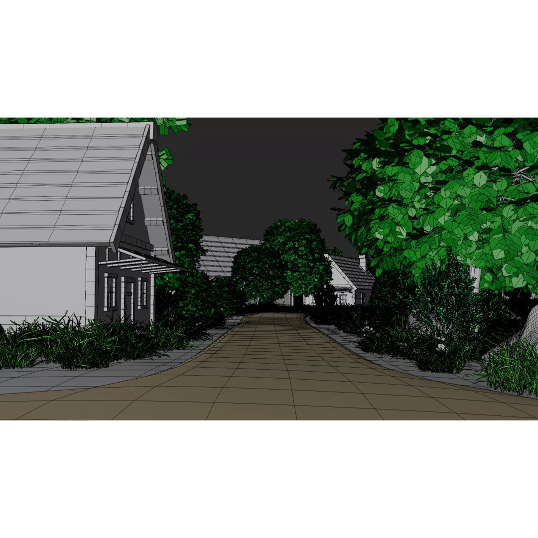 Village Landscape 3D Model – PBR Environment Scene for Blender - View 32