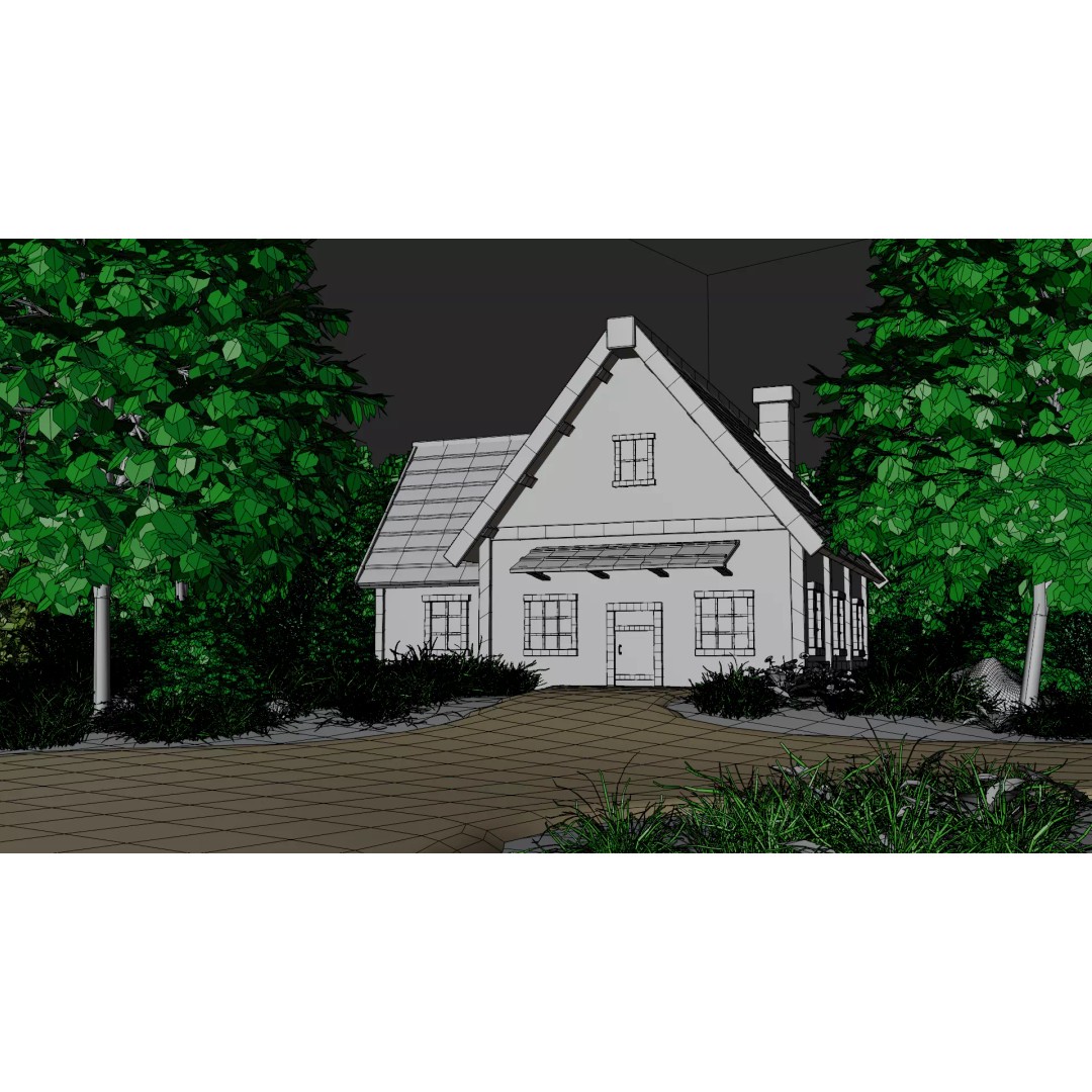 Village Landscape 3D Model – PBR Environment Scene for Blender - View 33