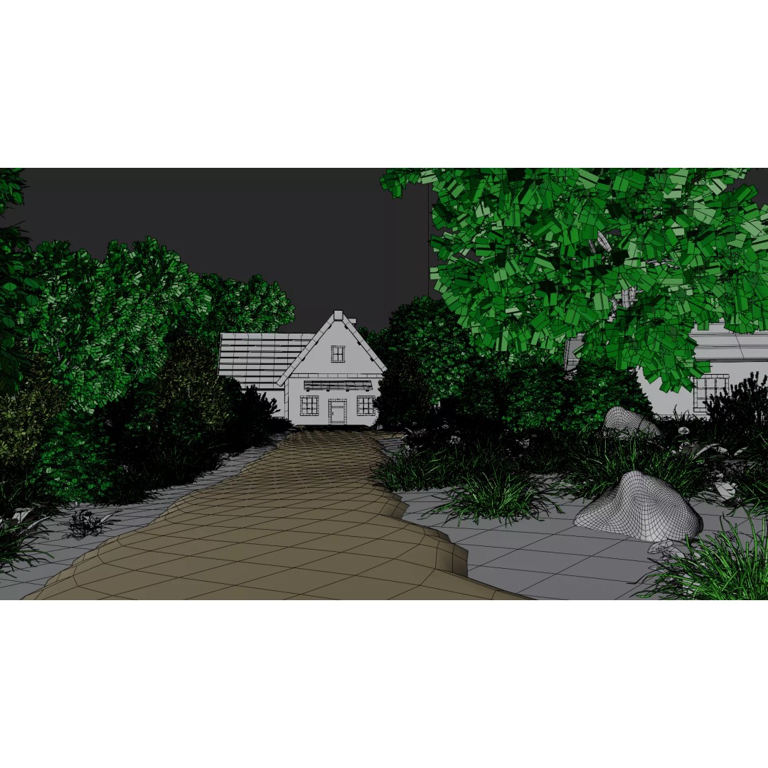 Village Landscape 3D Model – PBR Environment Scene for Blender - View 35