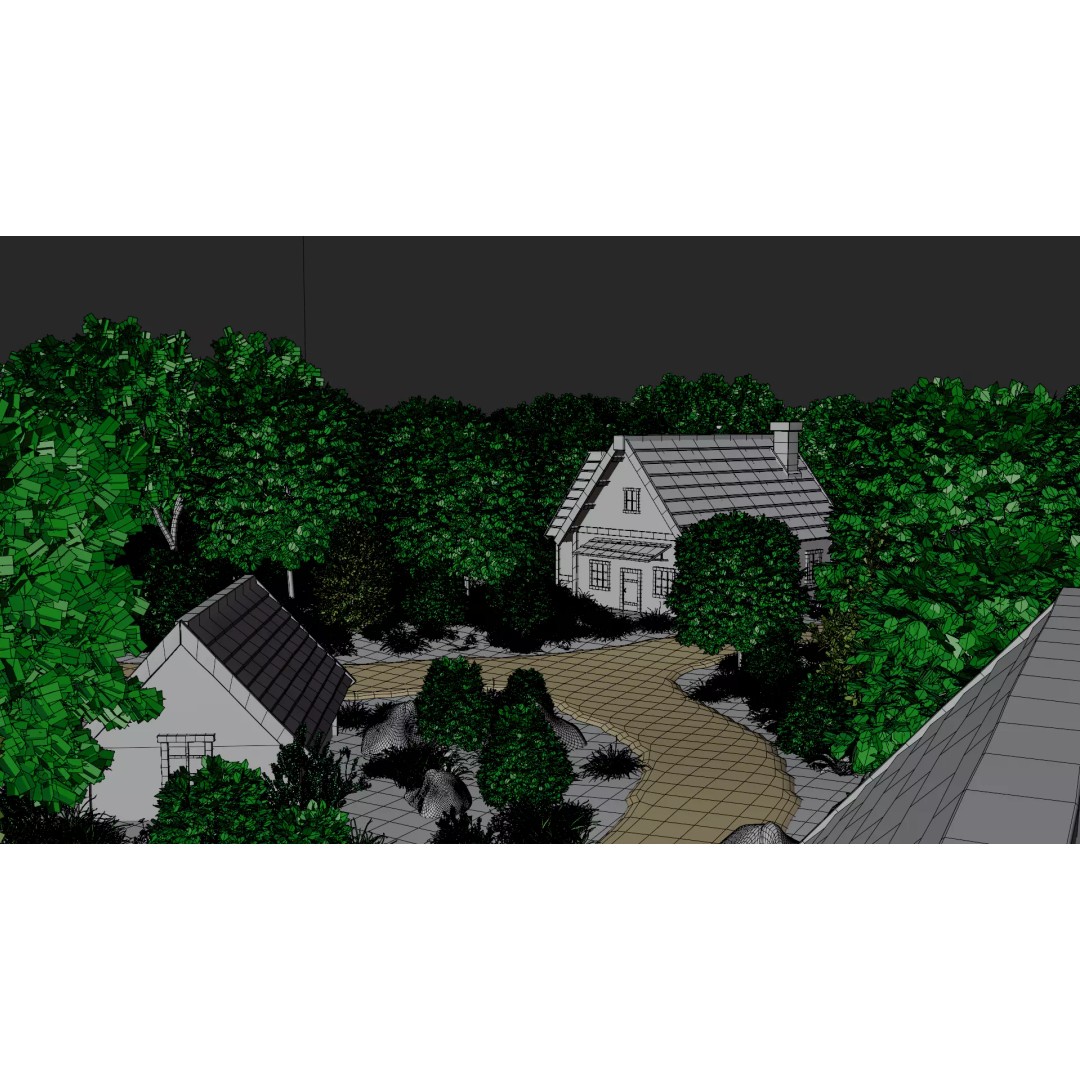 Village Landscape 3D Model – PBR Environment Scene for Blender - View 38