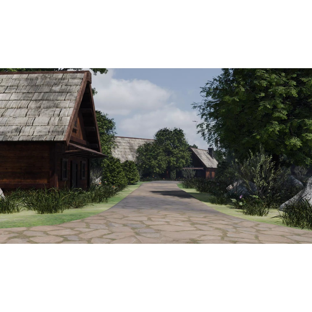 Village Landscape 3D Model – PBR Environment Scene for Blender - View 6