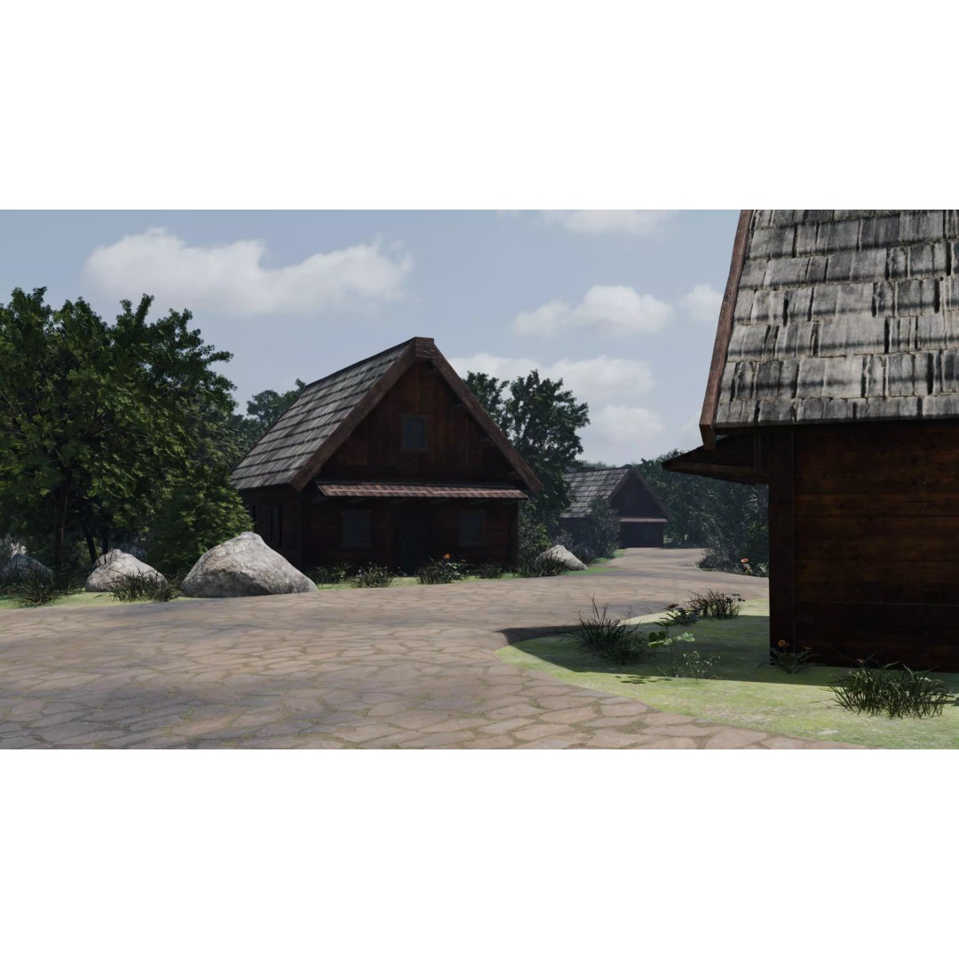 Village Landscape 3D Model – PBR Environment Scene for Blender - View 8